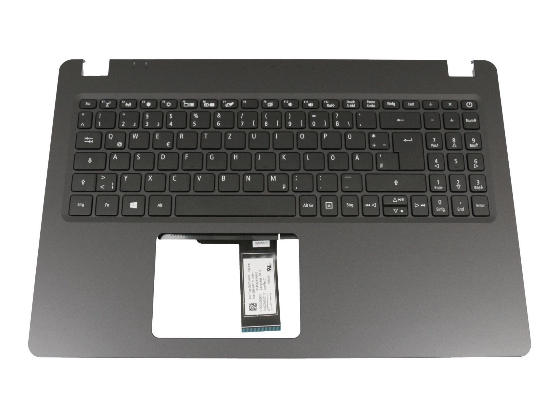 Acer 903453116KA01 Tastatur inkl. Topcase DE (deutsch) schwarz/schwarz