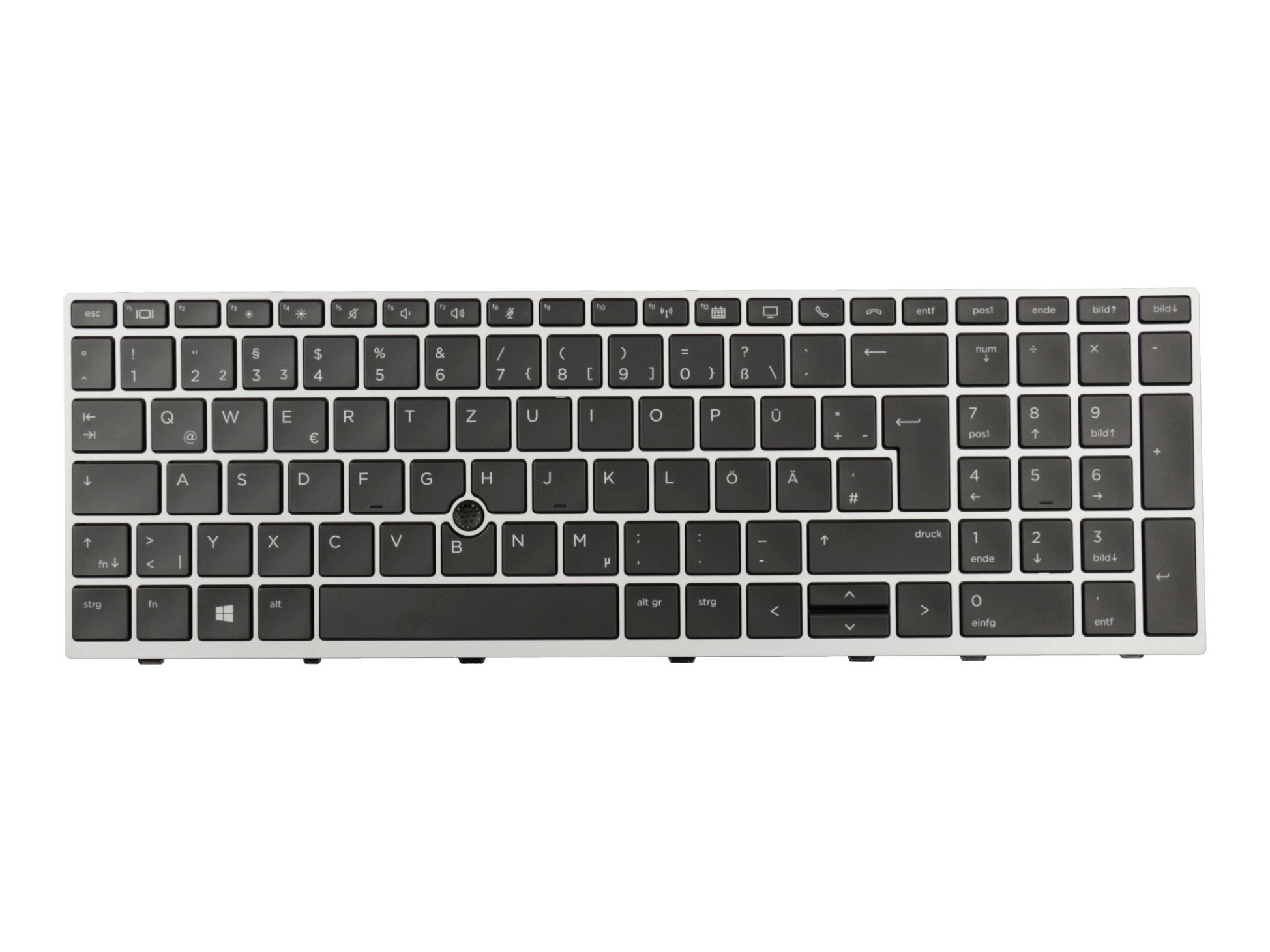 HP L12000-041 Tastatur DE (deutsch) schwarz/silber mit Mouse-Stick