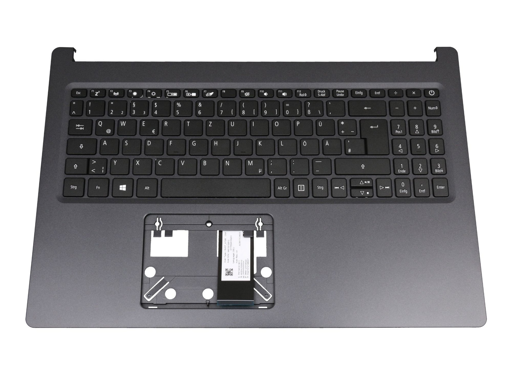 Acer 0350049CK01 Tastatur inkl. Topcase DE (deutsch) schwarz/schwarz