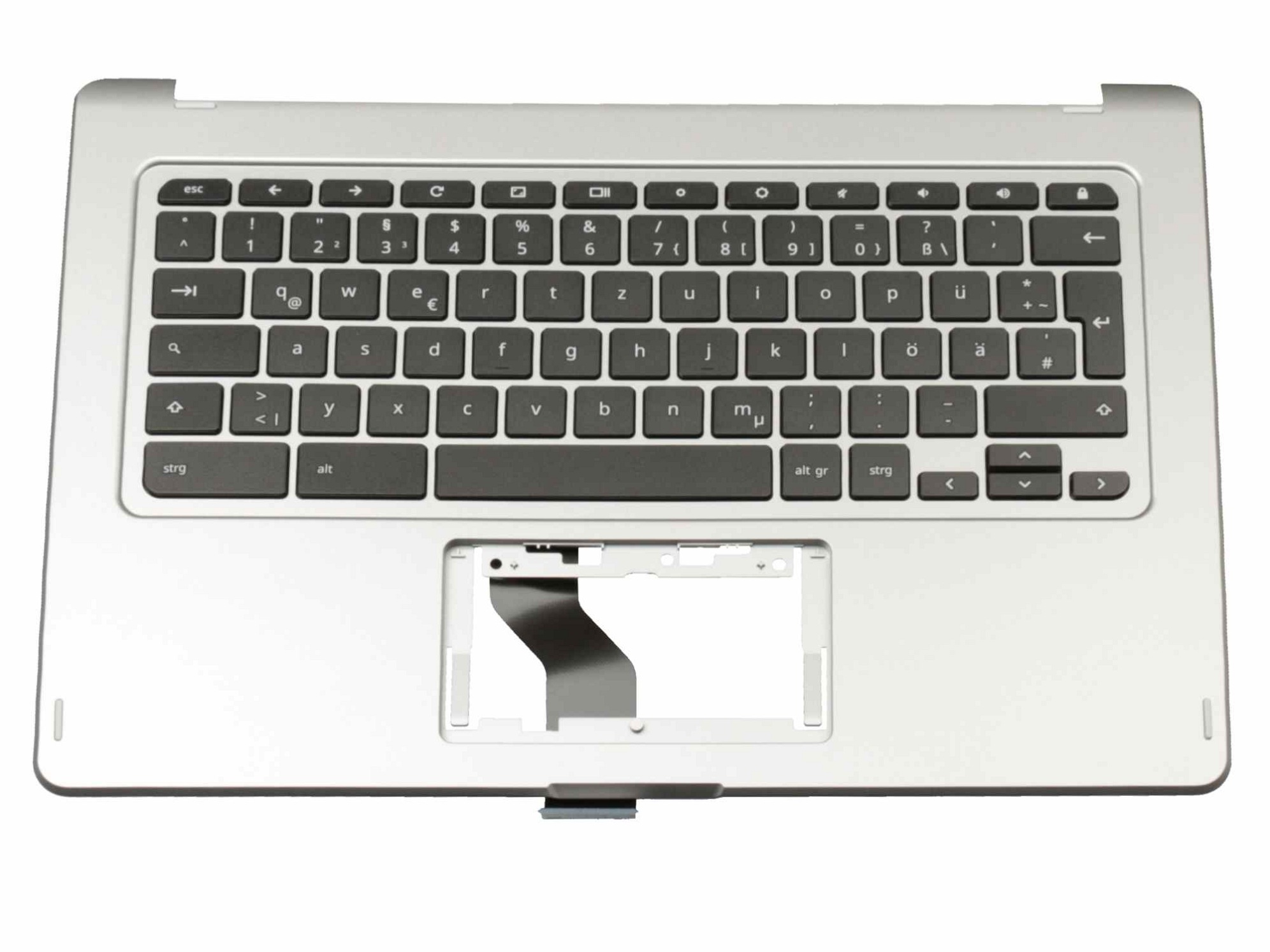 Acer EAZSE005A1M Tastatur inkl. Topcase DE (deutsch) schwarz/silber