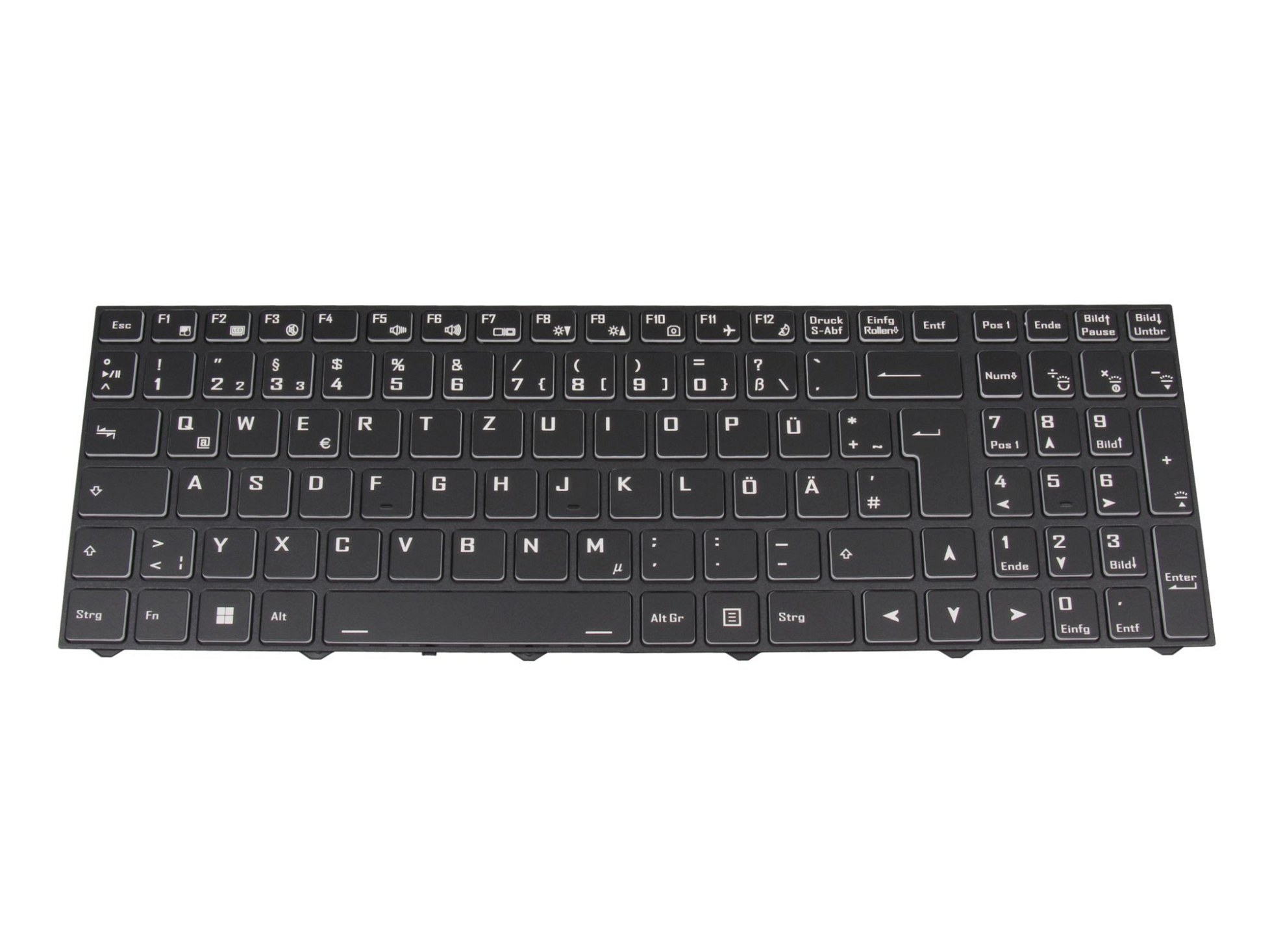 Medion 40081902 Tastatur DE (deutsch) schwarz/weiß/schwarz matt mit Backlight