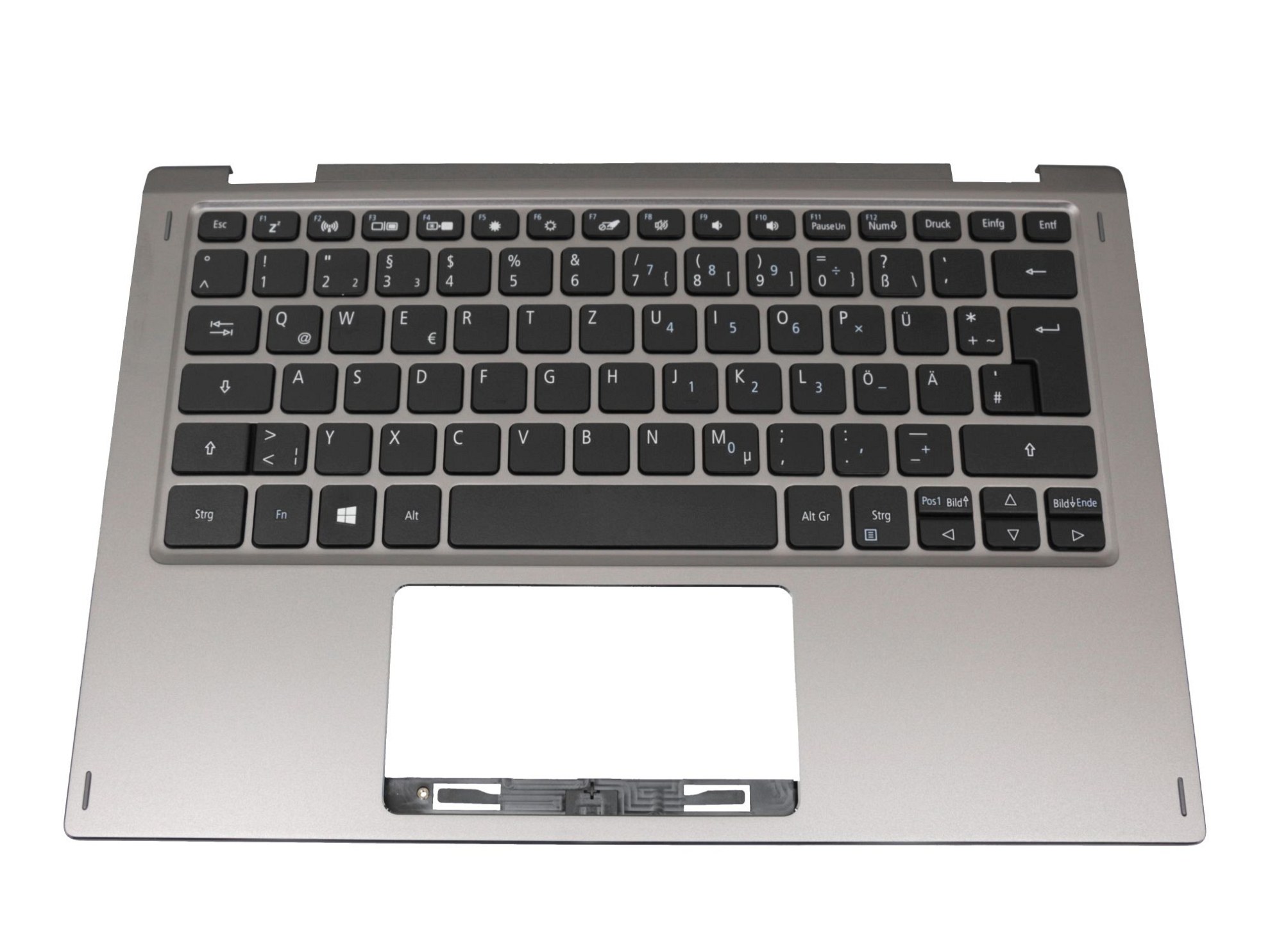 Acer NK.I111S.04C Tastatur inkl. Topcase DE (deutsch) schwarz/grau