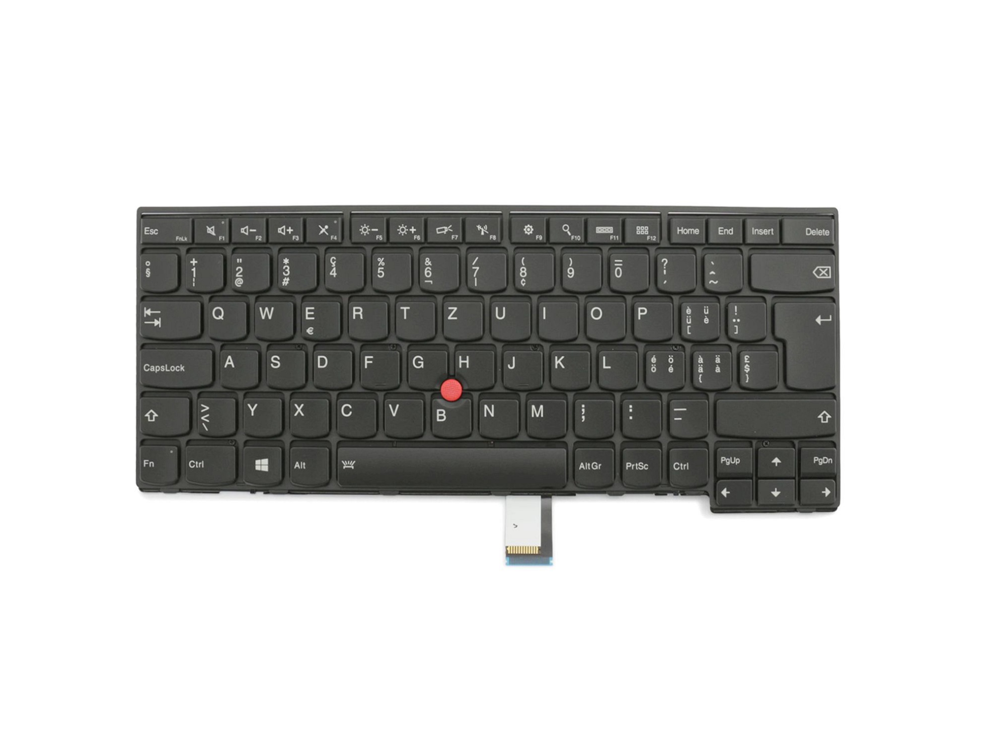 Lenovo CS13TBL-SWS Tastatur CH (schweiz) schwarz/schwarz matt mit Backlight und Mouse-Stick