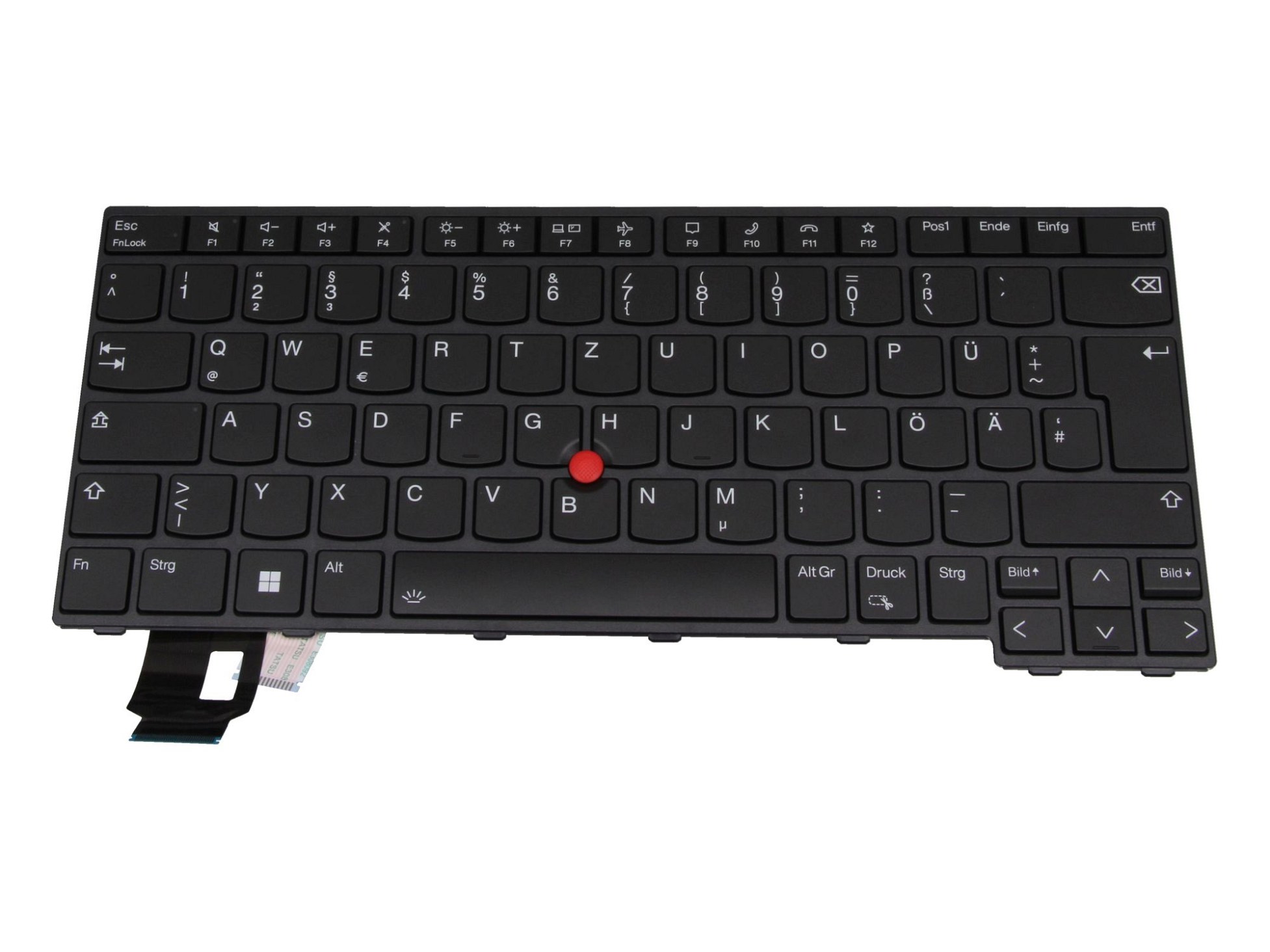 Lenovo 5N21D68080 Tastatur DE (deutsch) schwarz/schwarz mit Backlight und Mouse-Stick