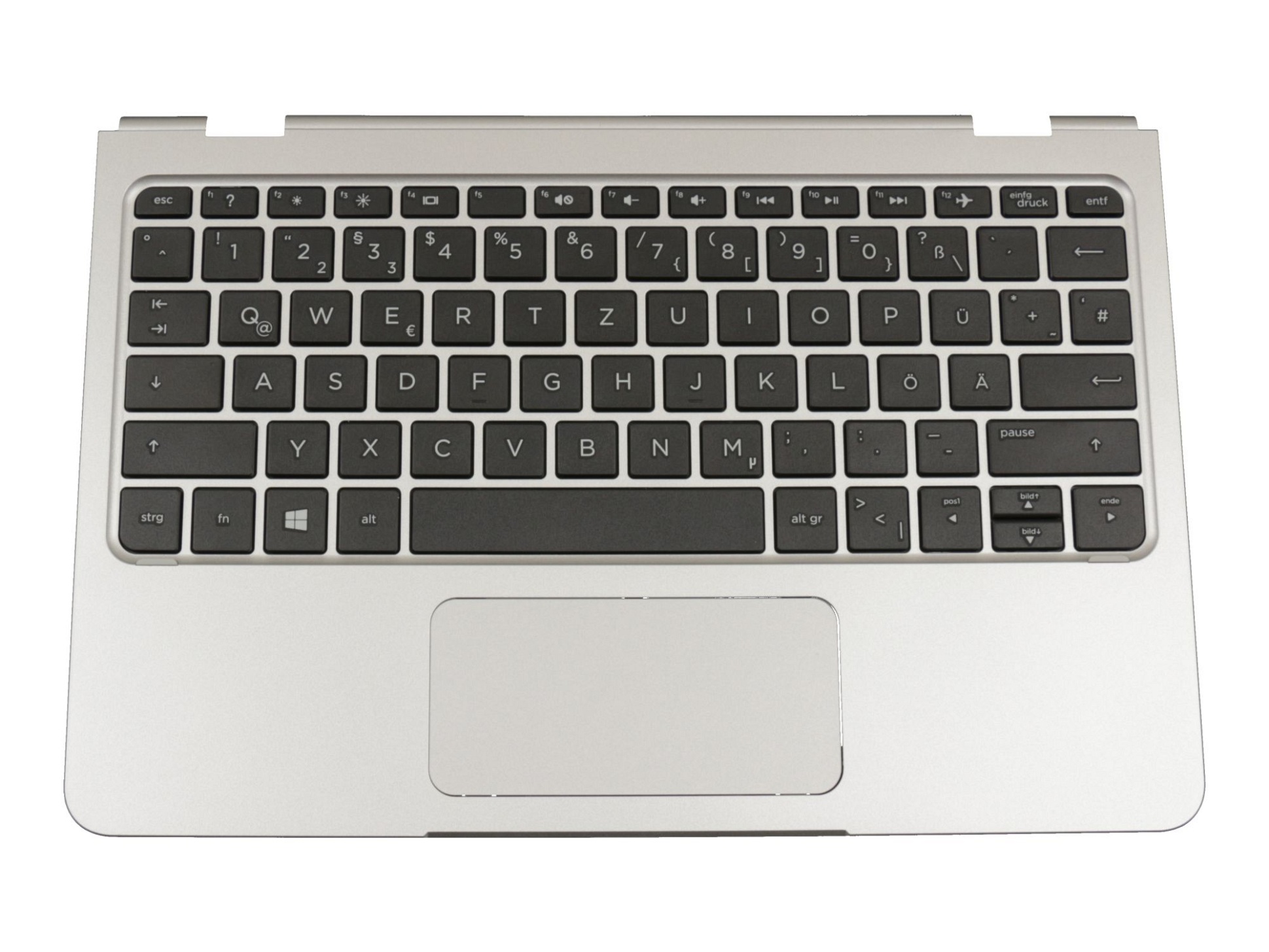 HP FAD91002010 Tastatur inkl. Topcase DE (deutsch) schwarz/silber