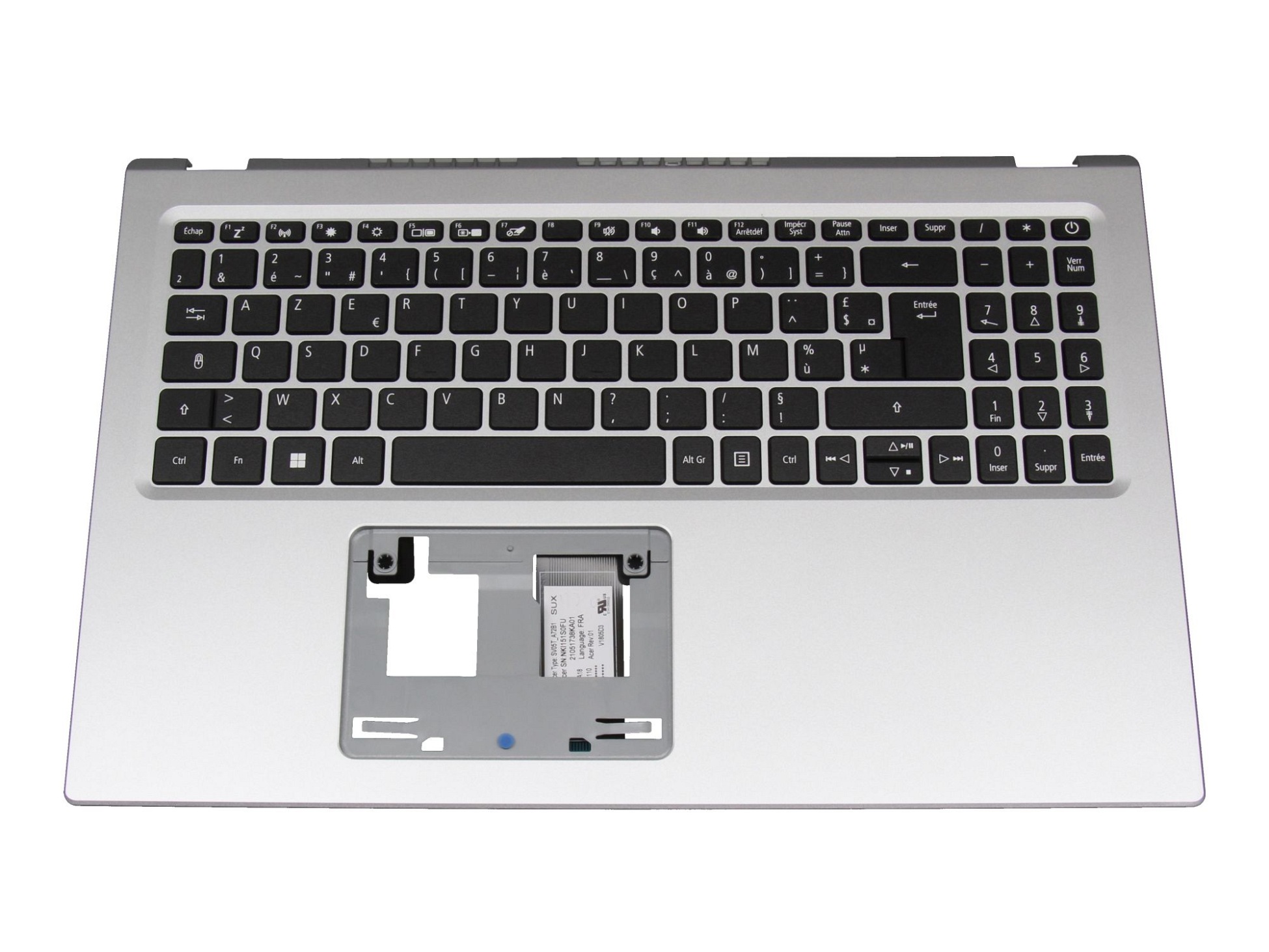 Acer AP3A9000300 Tastatur inkl. Topcase FR (französisch) schwarz/silber