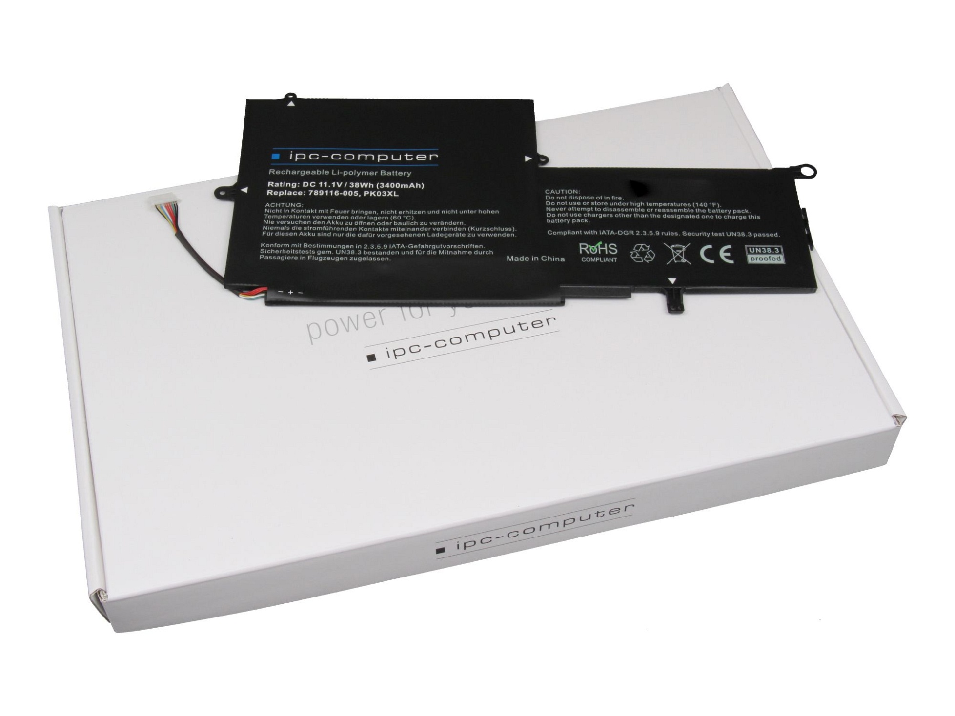 IPC-Computer Akku 38Wh für HP Spectre x360 13t-4100