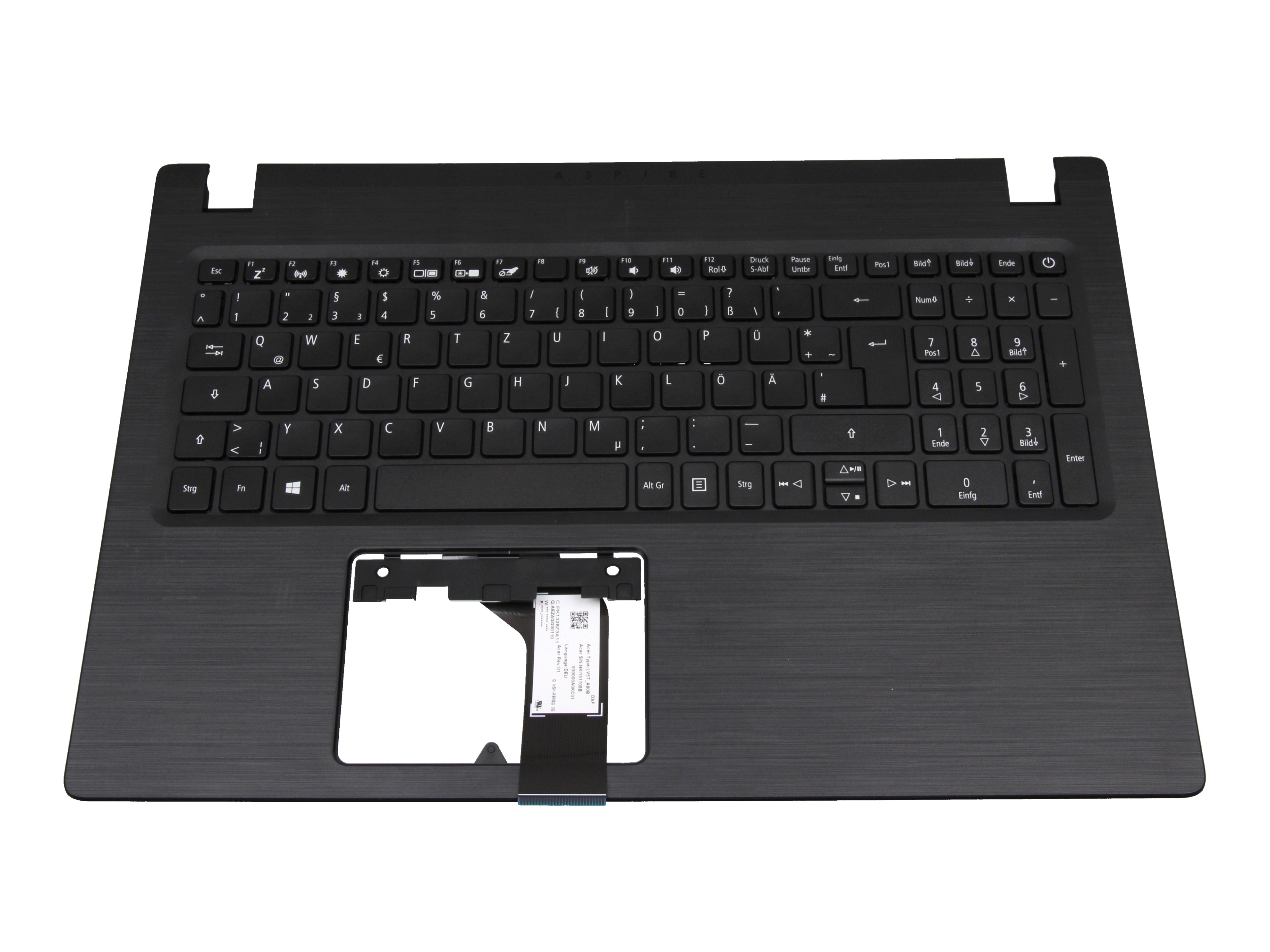 Acer 1KAJZZG0605 Tastatur inkl. Topcase DE (deutsch) schwarz/schwarz