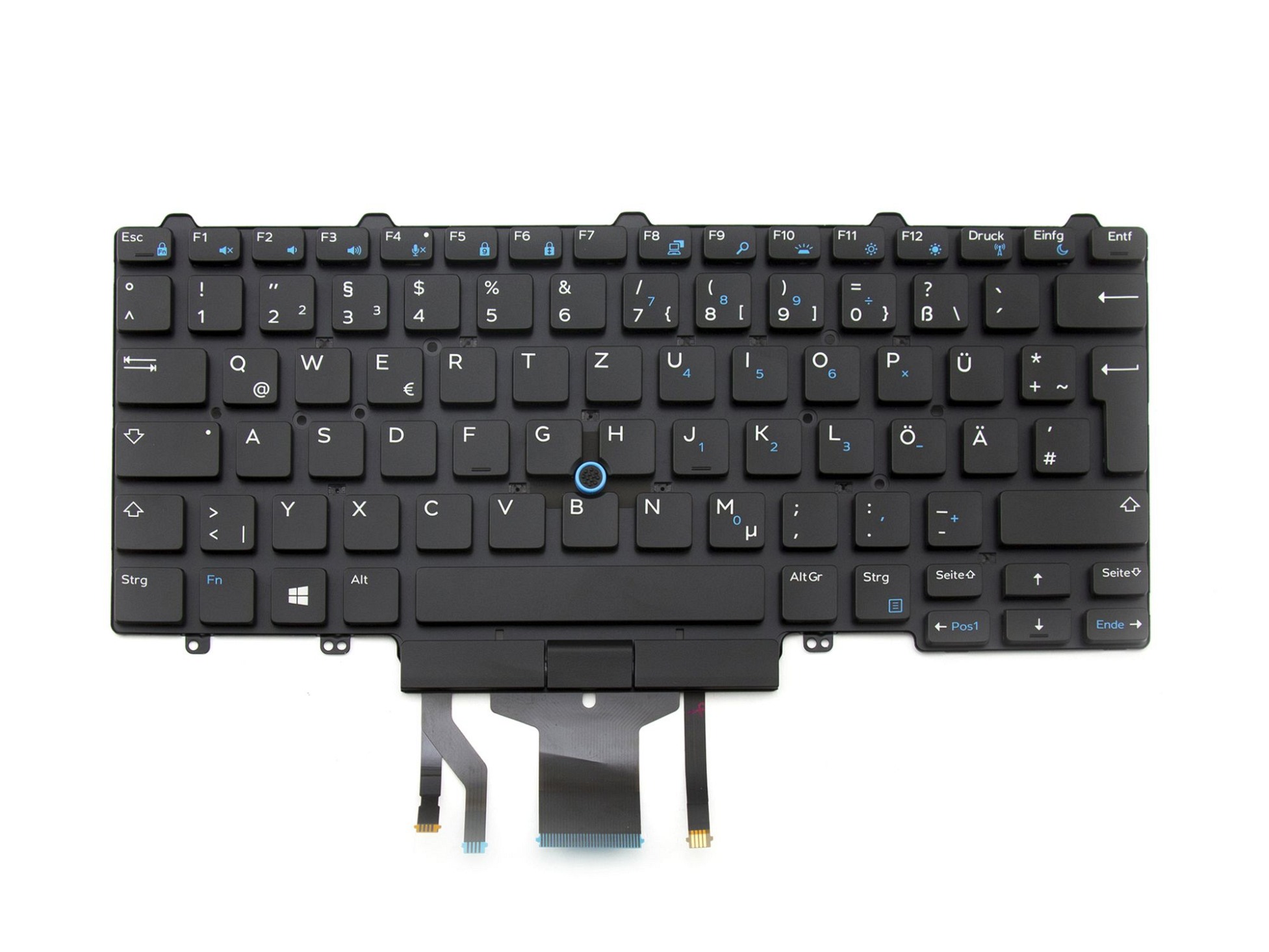 Dell 04JPX1 Tastatur DE (deutsch) schwarz mit Backlight und Mouse-Stick