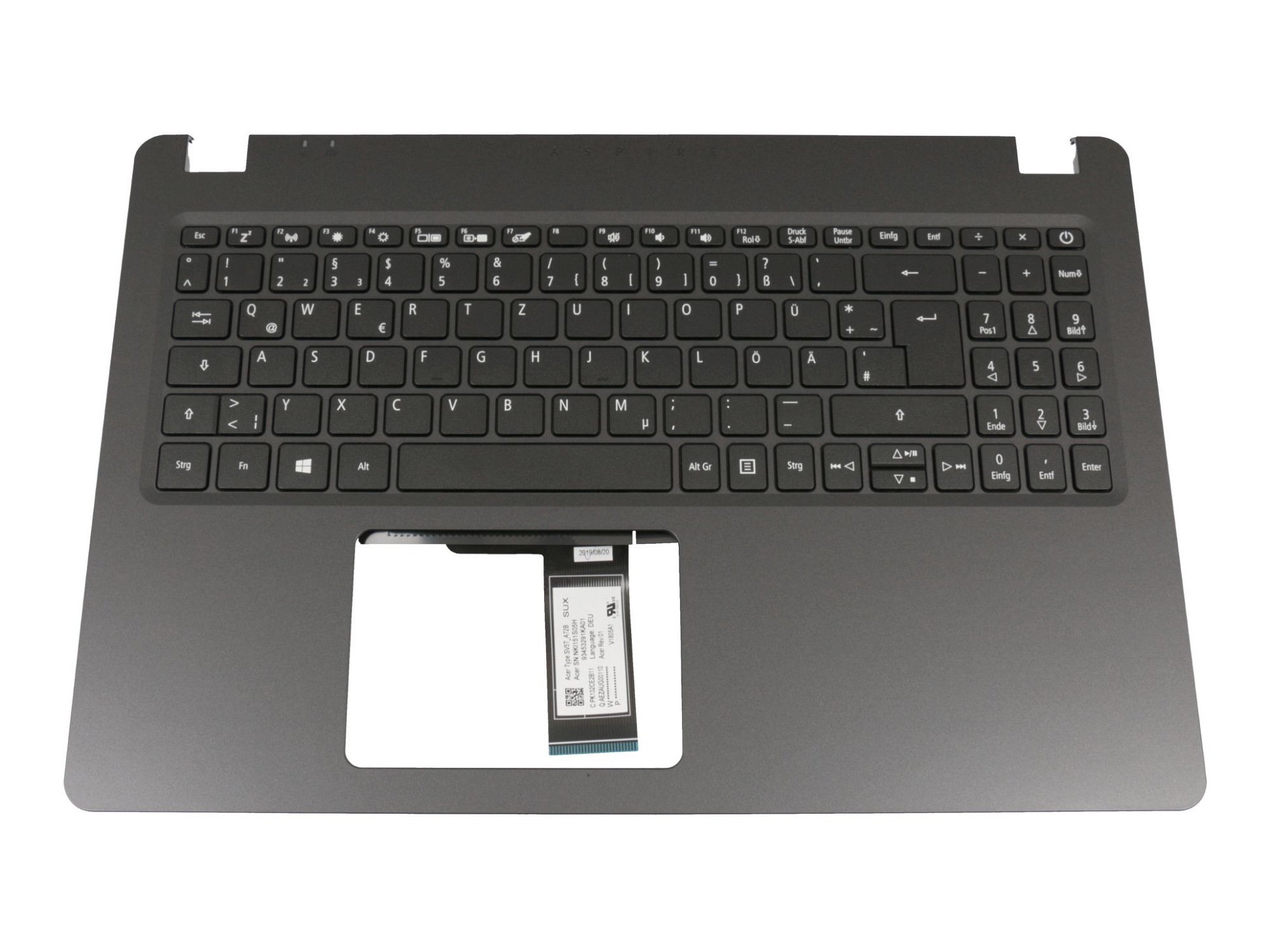 Acer 6BHF4N2014 Tastatur inkl. Topcase DE (deutsch) schwarz/schwarz