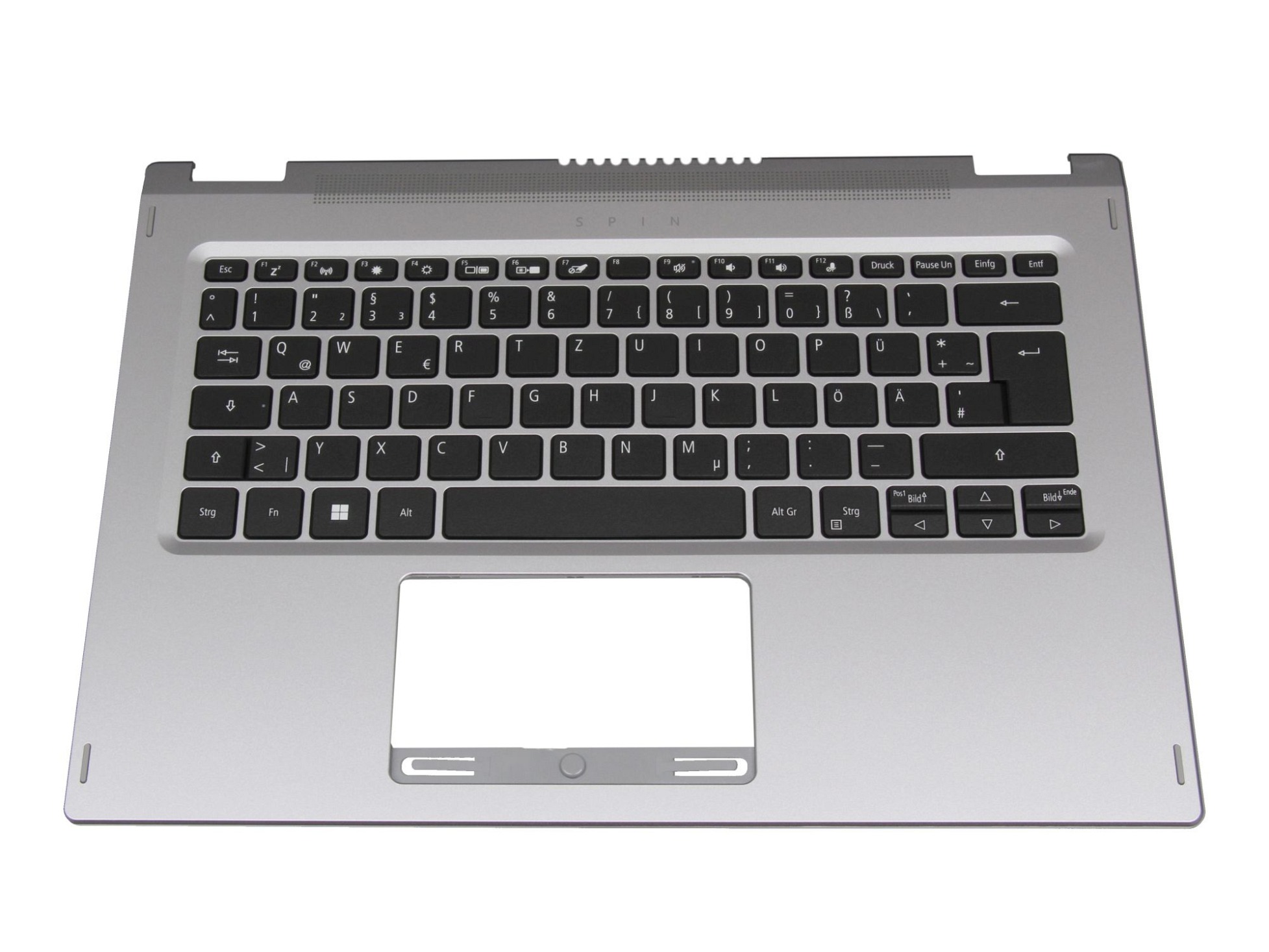 Acer 6B.ABFN1.020 Tastatur inkl. Topcase DE (deutsch) schwarz/silber