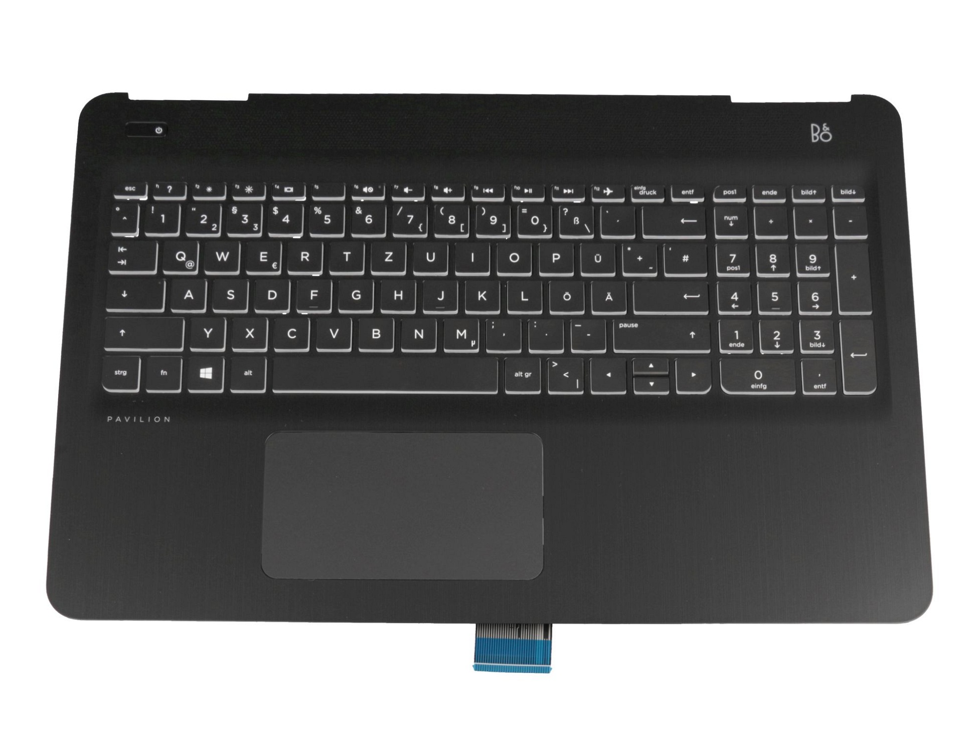 HP L03595-041 Tastatur inkl. Topcase DE (deutsch) schwarz/schwarz
