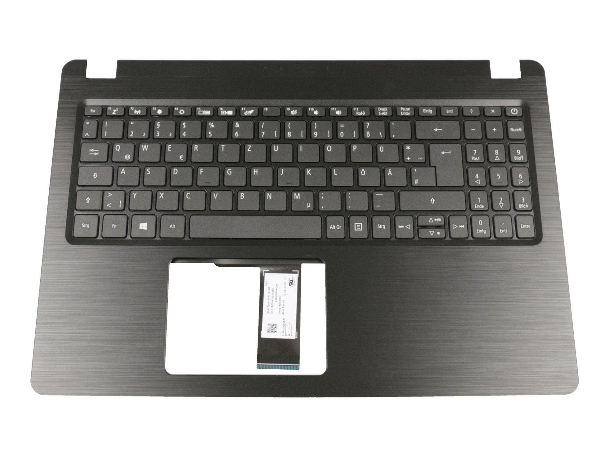 Acer NKI15170BF Tastatur inkl. Topcase DE (deutsch) schwarz/schwarz
