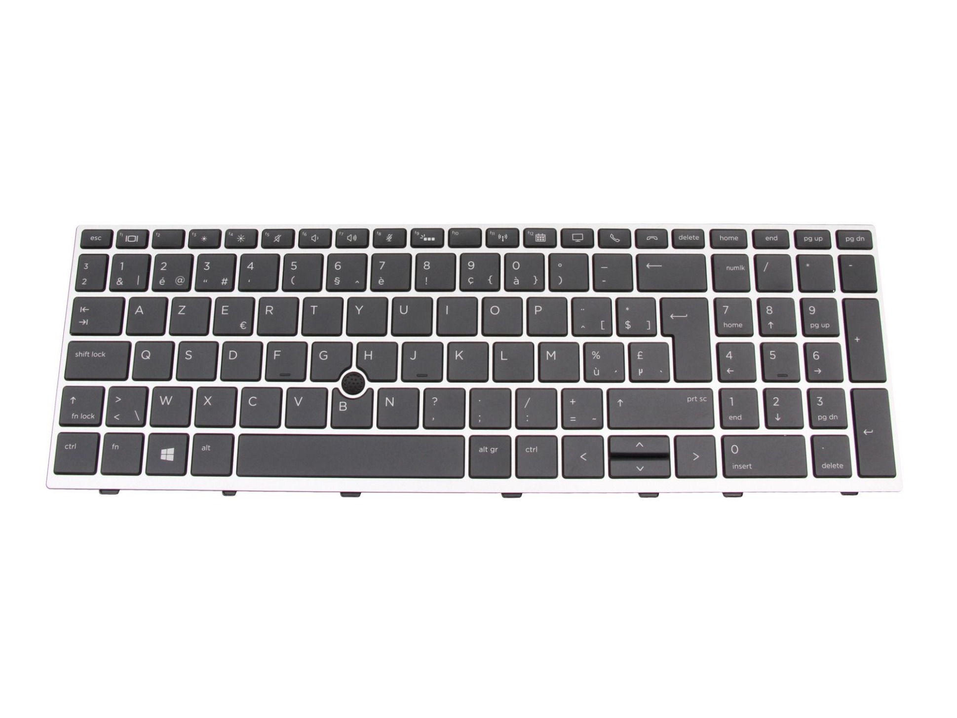 IEC 6037B0136415 Tastatur BE (belgisch) schwarz/silber mit Backlight und Mouse-Stick