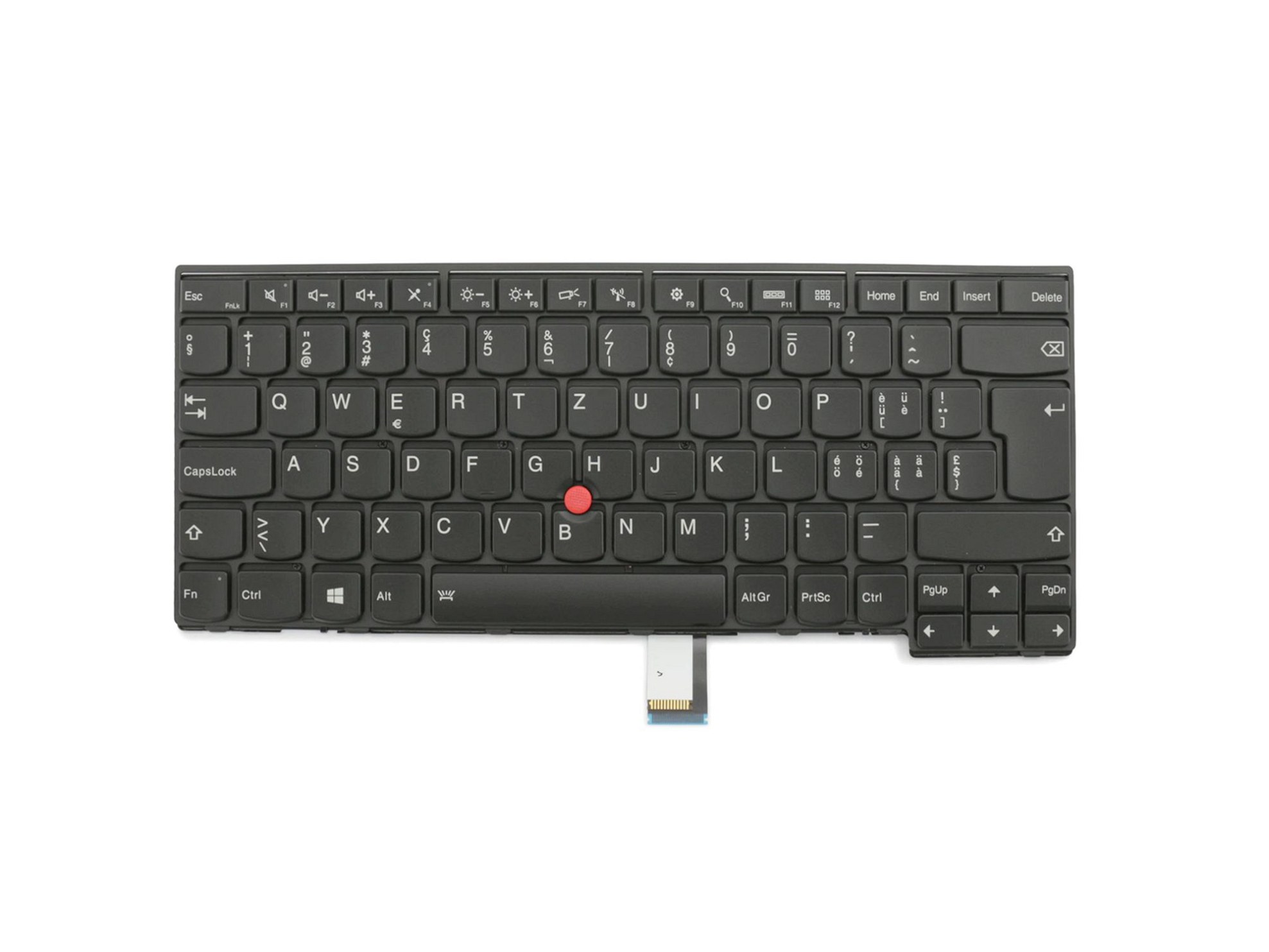 TCT400 Tastatur CH (schweiz) schwarz/schwarz matt mit Backlight und Mouse-Stick