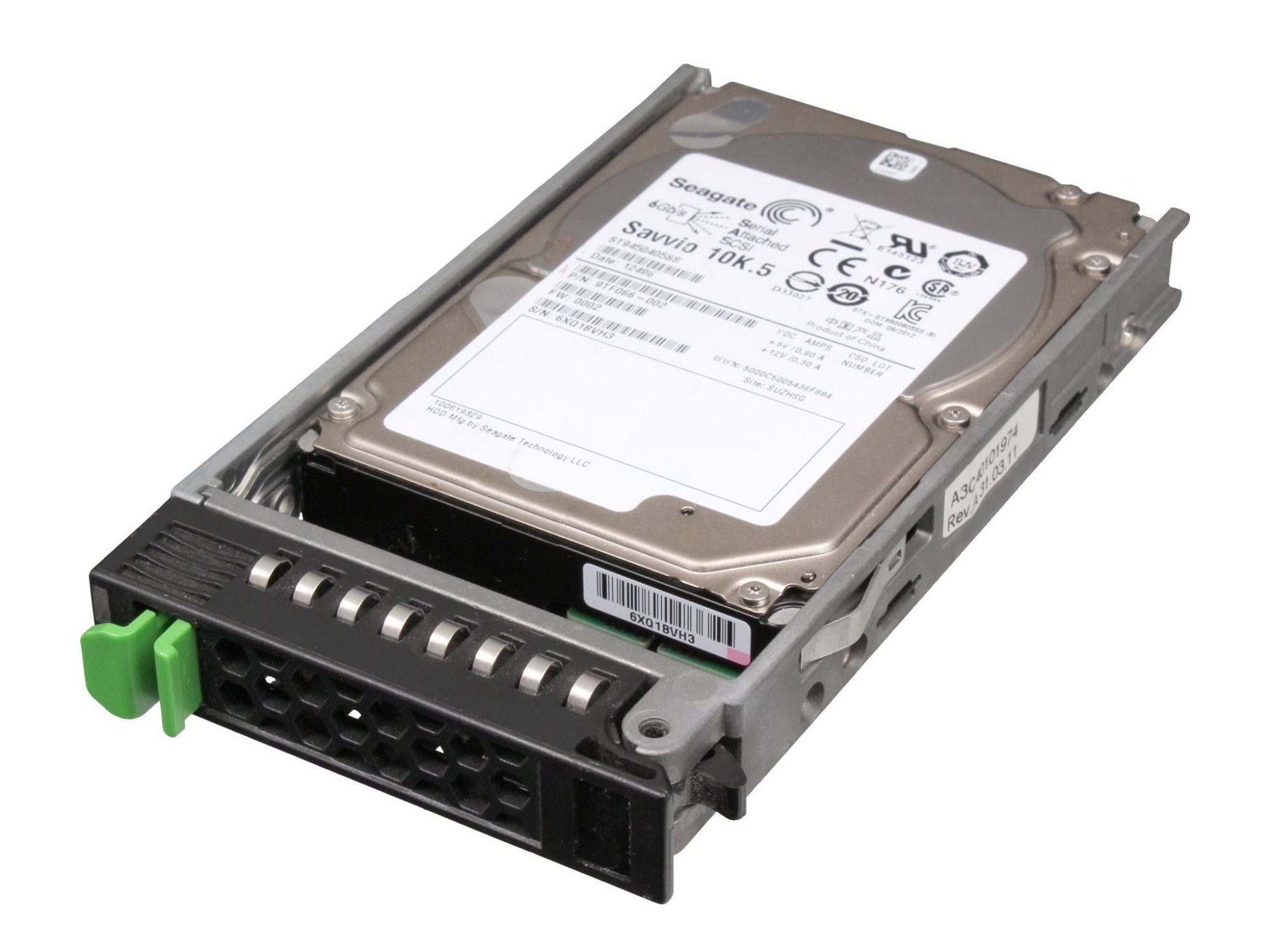Seagate C072411123GEA Server Festplatte HDD 450GB (2,5 Zoll / 6,4 cm) SAS II (6 Gb/s) AES EP 10K inkl. Hot-Plug Gebraucht