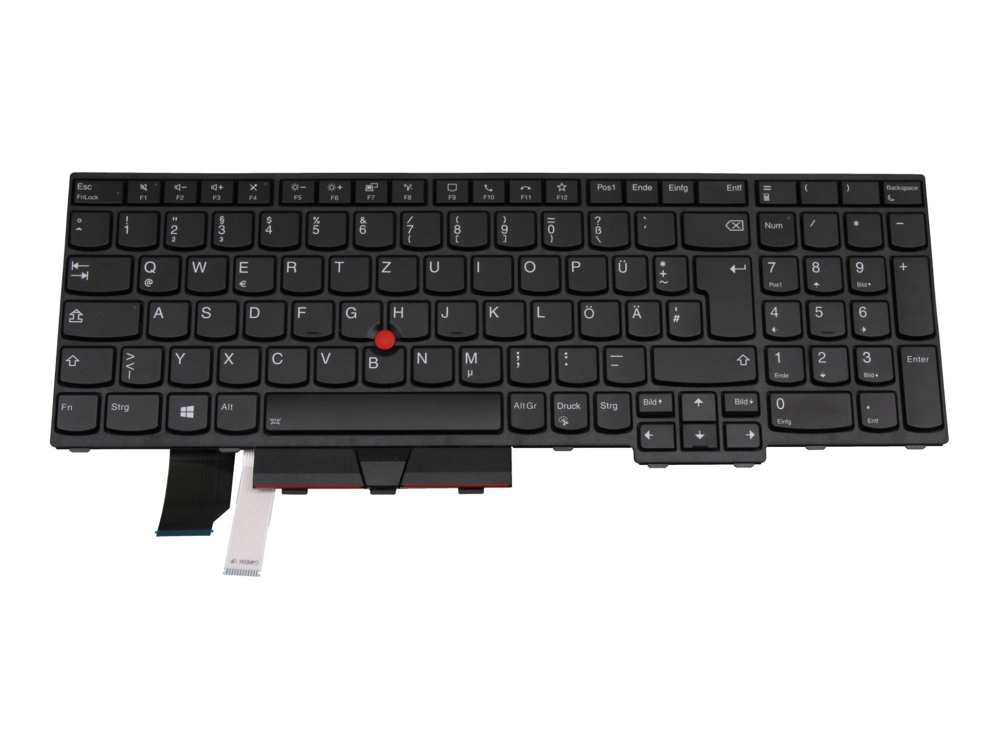 Lenovo 5N20W68264 Tastatur DE (deutsch) schwarz/schwarz mit Backlight und Mouse-Stick