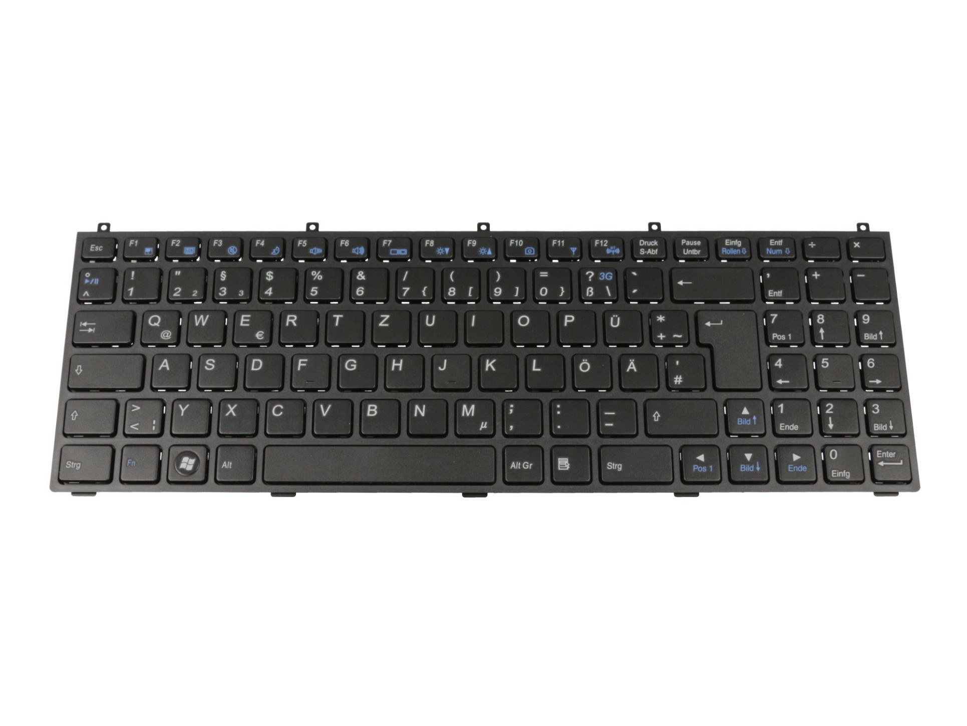 Clevo 6-79-W255E0K-U70-1C Tastatur DE (deutsch) schwarz/grau