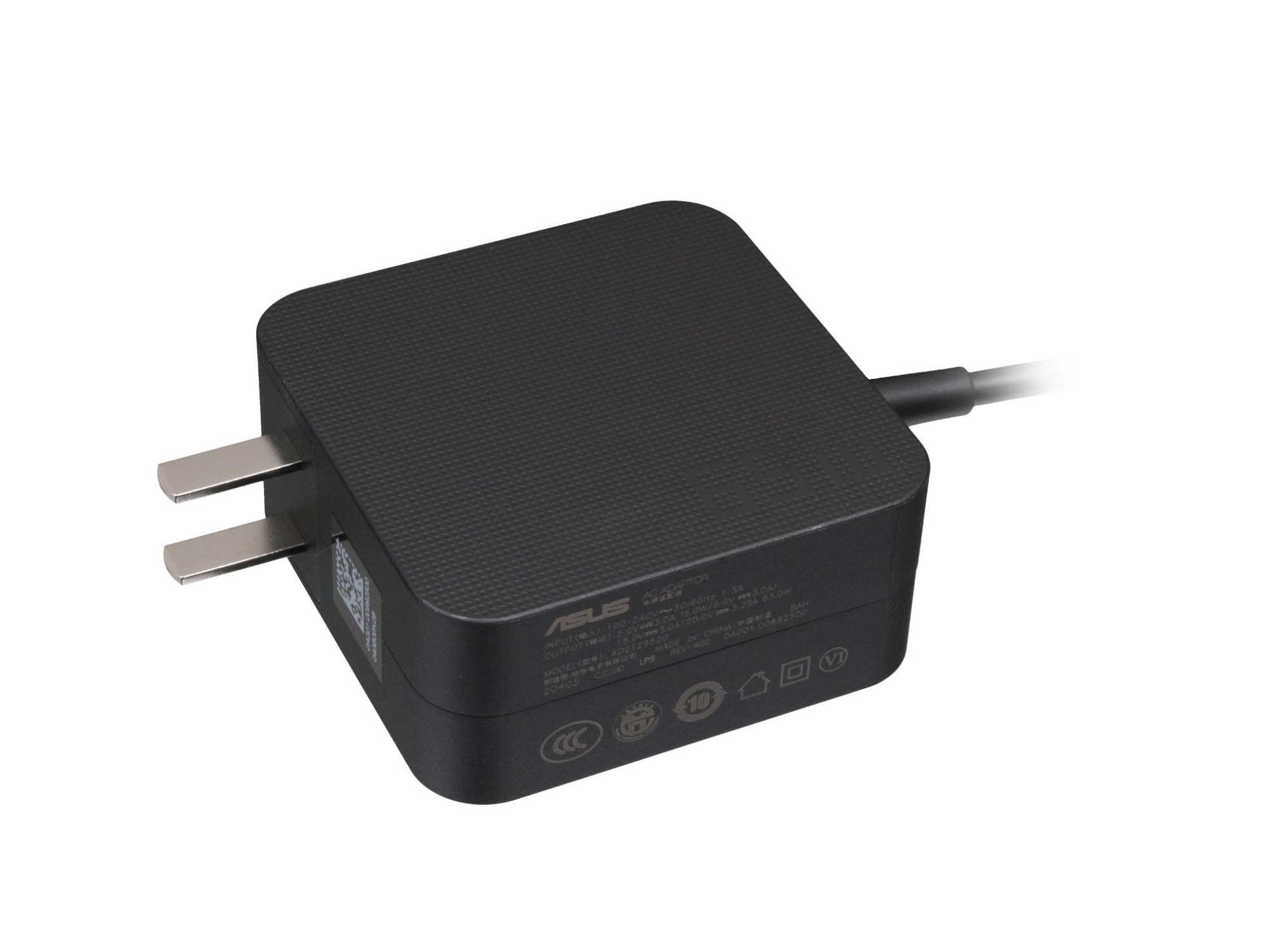 Asus 0A001-00892500 USB-C Netzteil 65 Watt US Wallplug