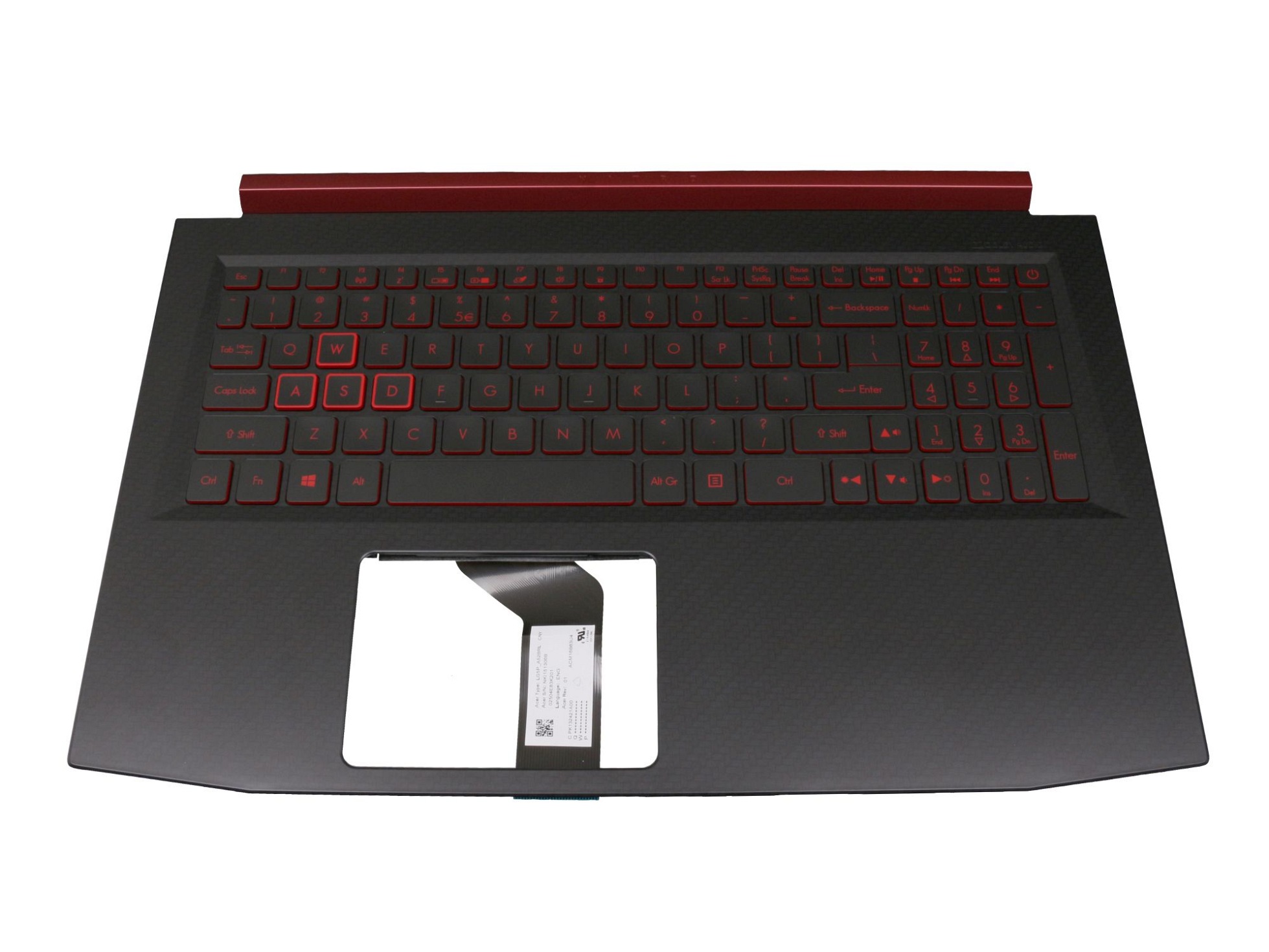 Acer 6B.Q3XN2.001 Tastatur inkl. Topcase US (englisch) schwarz/rot/schwarz mit Backlight (Nvidia 1060)