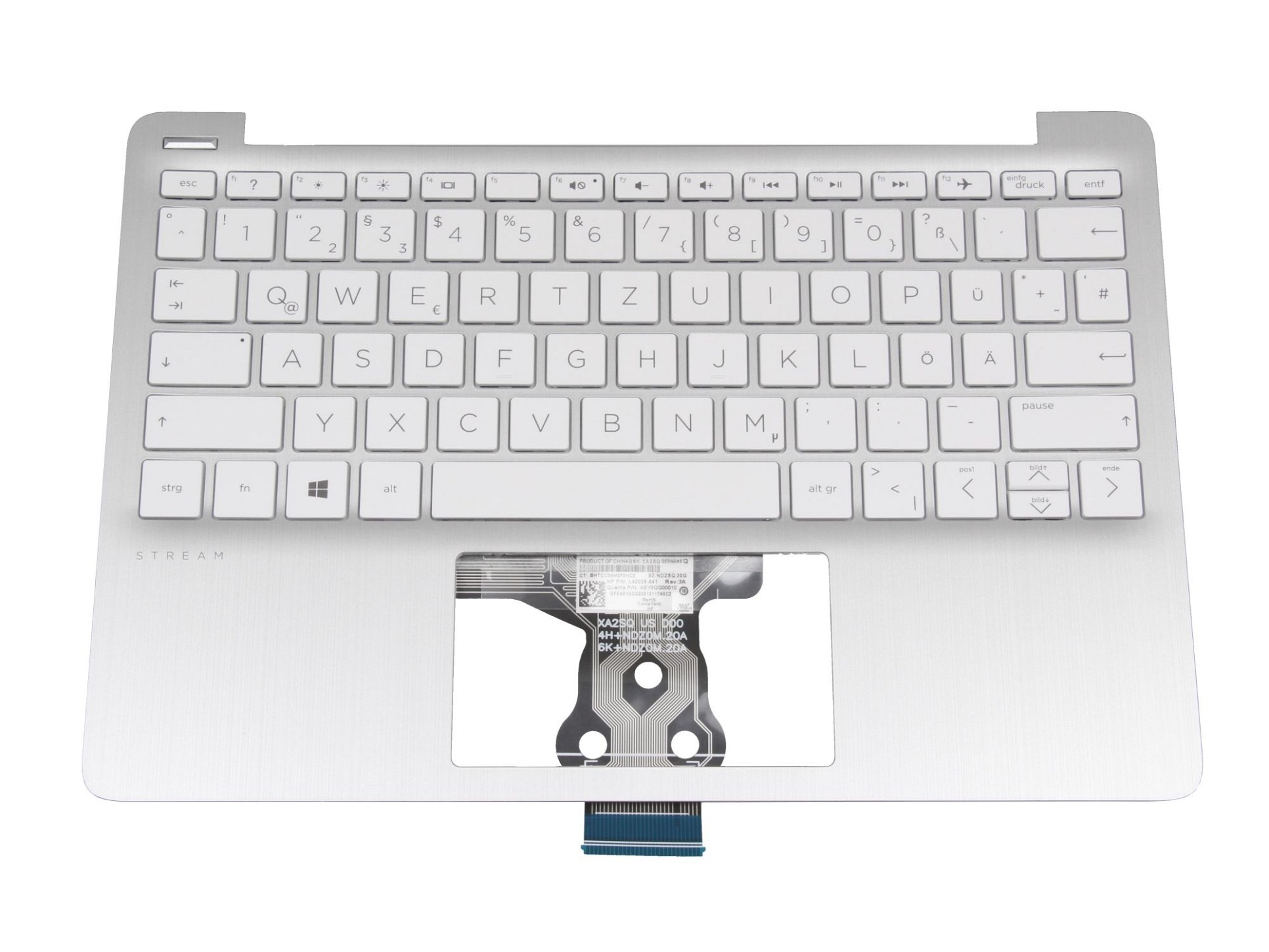 HP EAY0Q00501A Tastatur inkl. Topcase DE (deutsch) weiß/silber