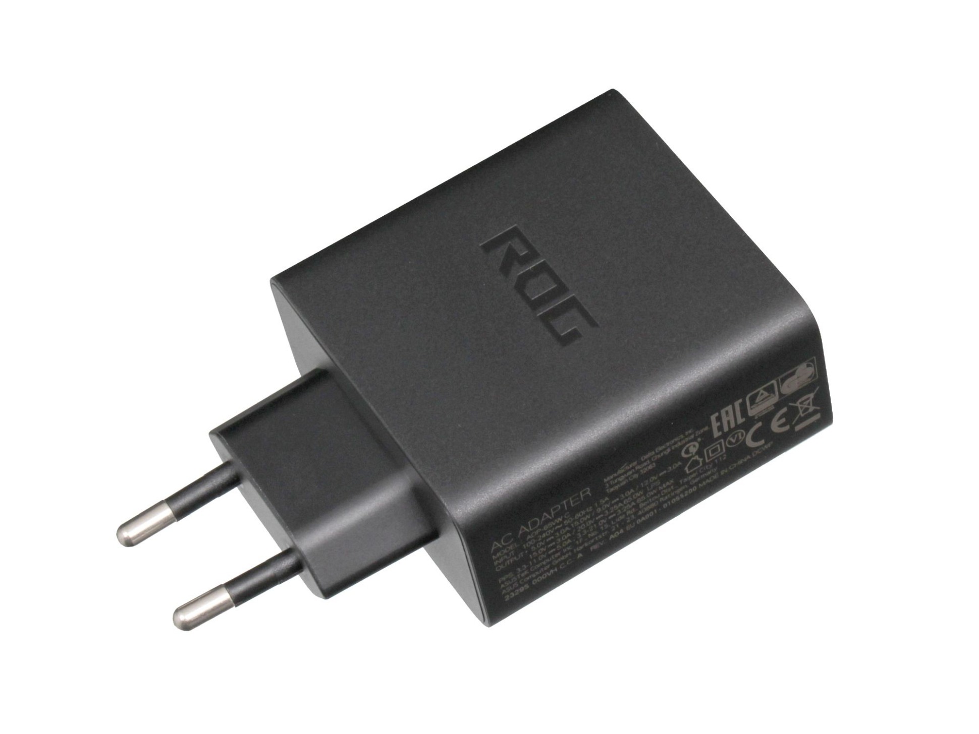 USB-C Netzteil 65 Watt EU Wallplug kleine Bauform für Asus ROG Phone 5 (ZS673KS)