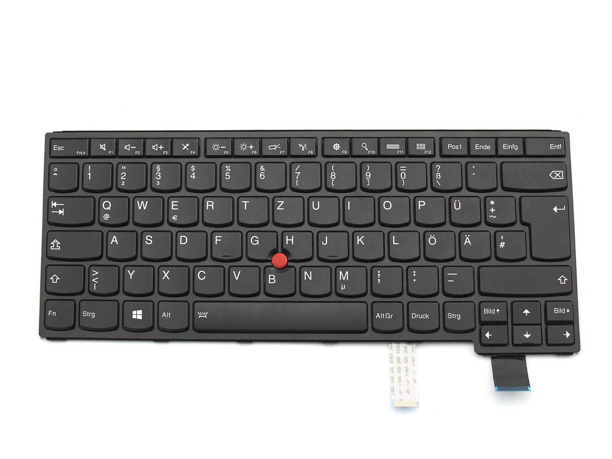 Lenovo 00HW775 Tastatur DE (deutsch) schwarz/schwarz matt mit Backlight und Mouse-Stick
