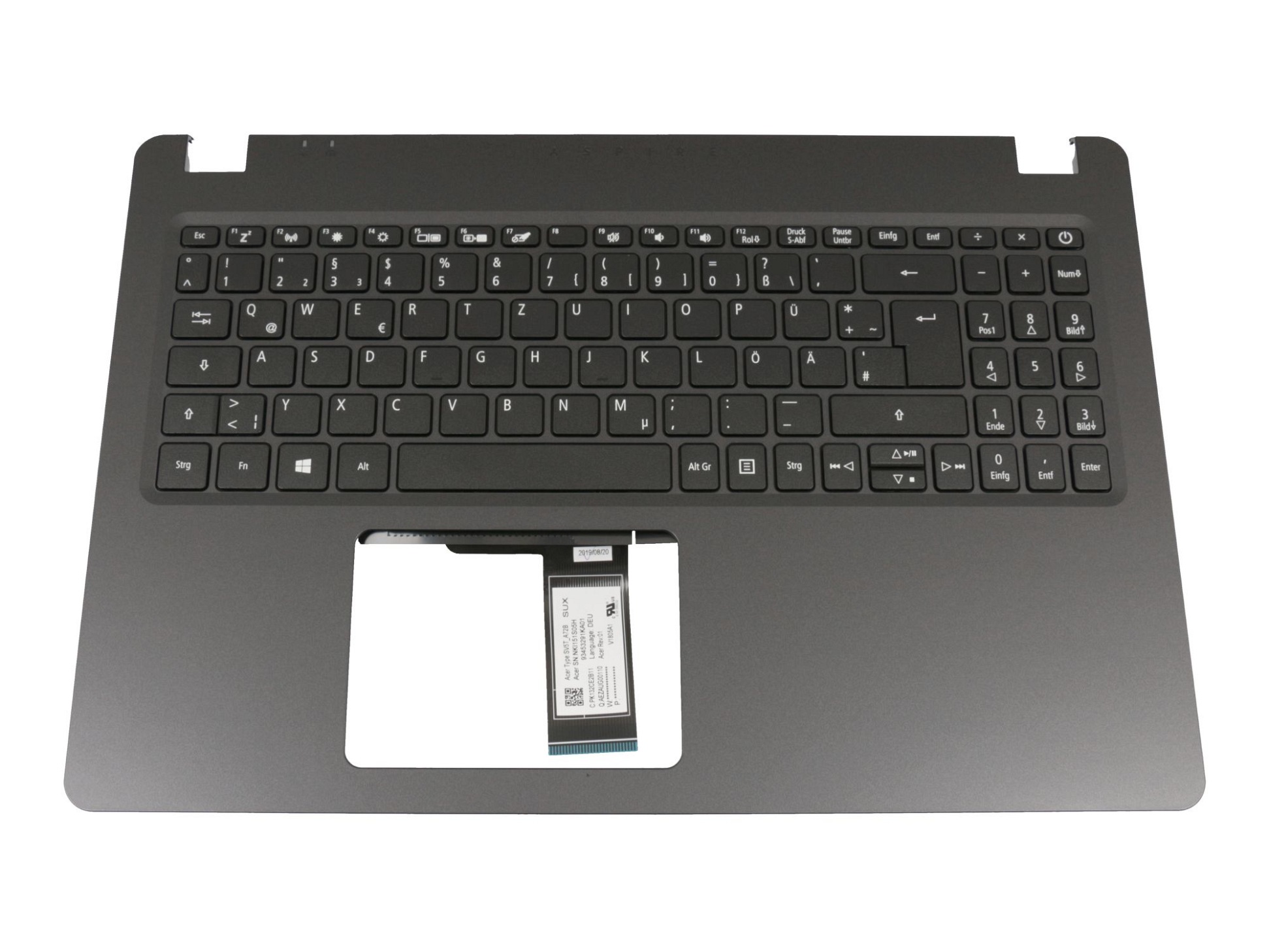Acer 6B.HF4N2.014 Tastatur inkl. Topcase DE (deutsch) schwarz/schwarz