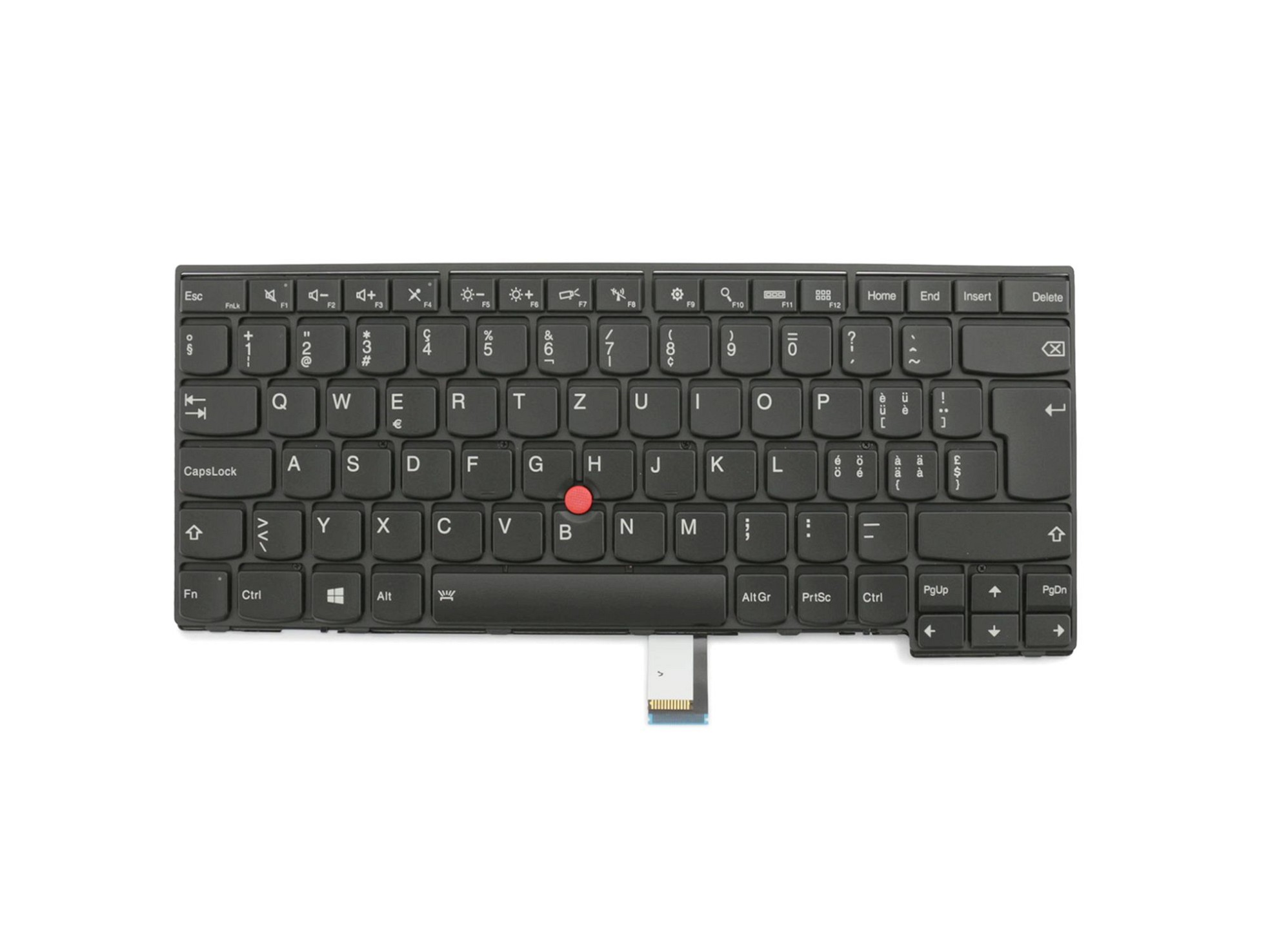 Lenovo 59B00U Tastatur CH (schweiz) schwarz/schwarz matt mit Backlight und Mouse-Stick