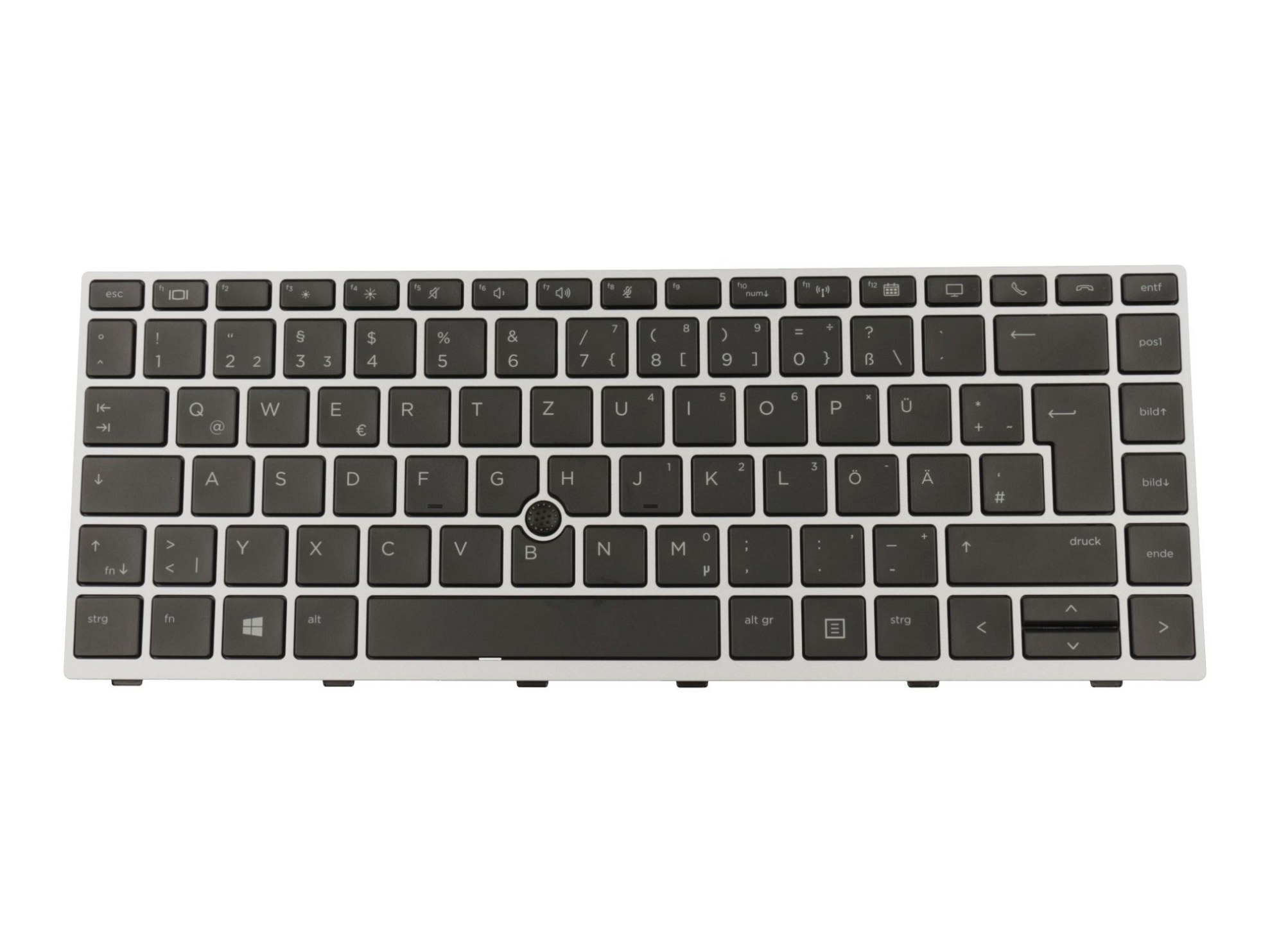 HP 6037B0142804 Tastatur DE (deutsch) schwarz/silber mit Mouse-Stick