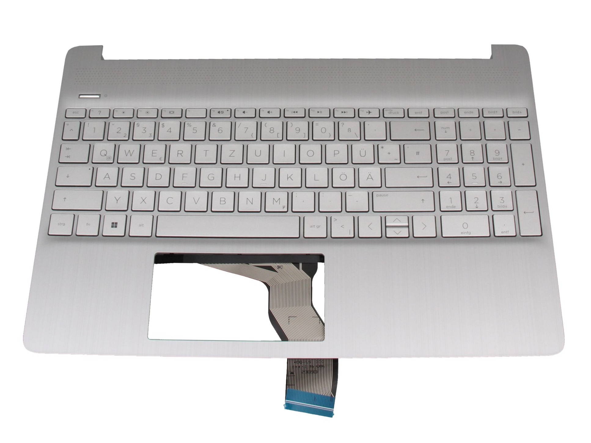 HP L60341-041 Tastatur inkl. Topcase DE (deutsch) silber/silber
