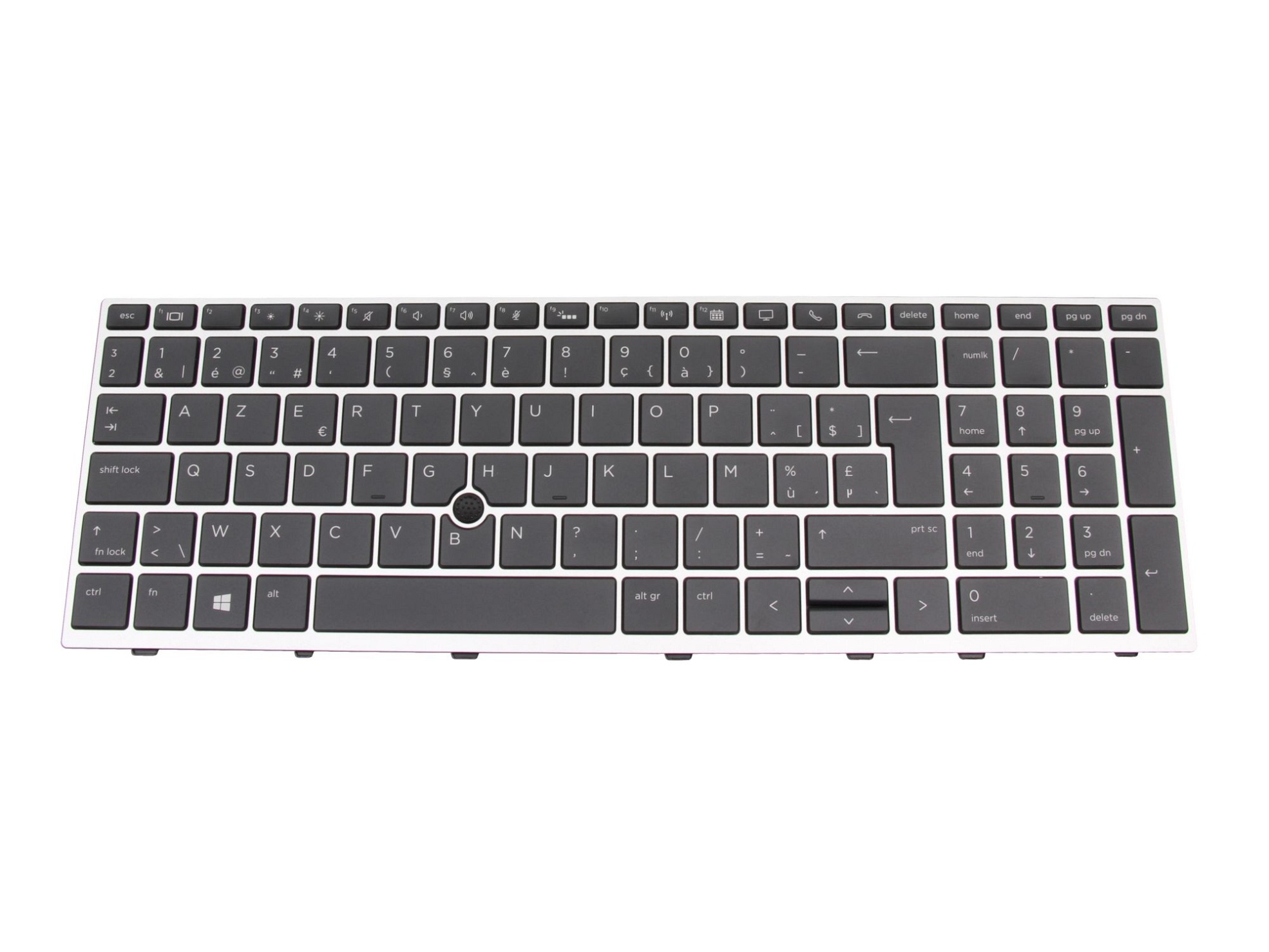 T0006H Tastatur BE (belgisch) schwarz/silber mit Backlight und Mouse-Stick
