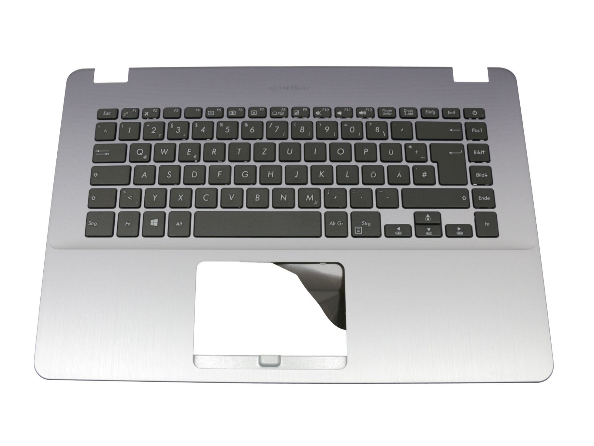 Asus 0KNB0-4129GE00 Tastatur inkl. Topcase DE (deutsch) schwarz/silber