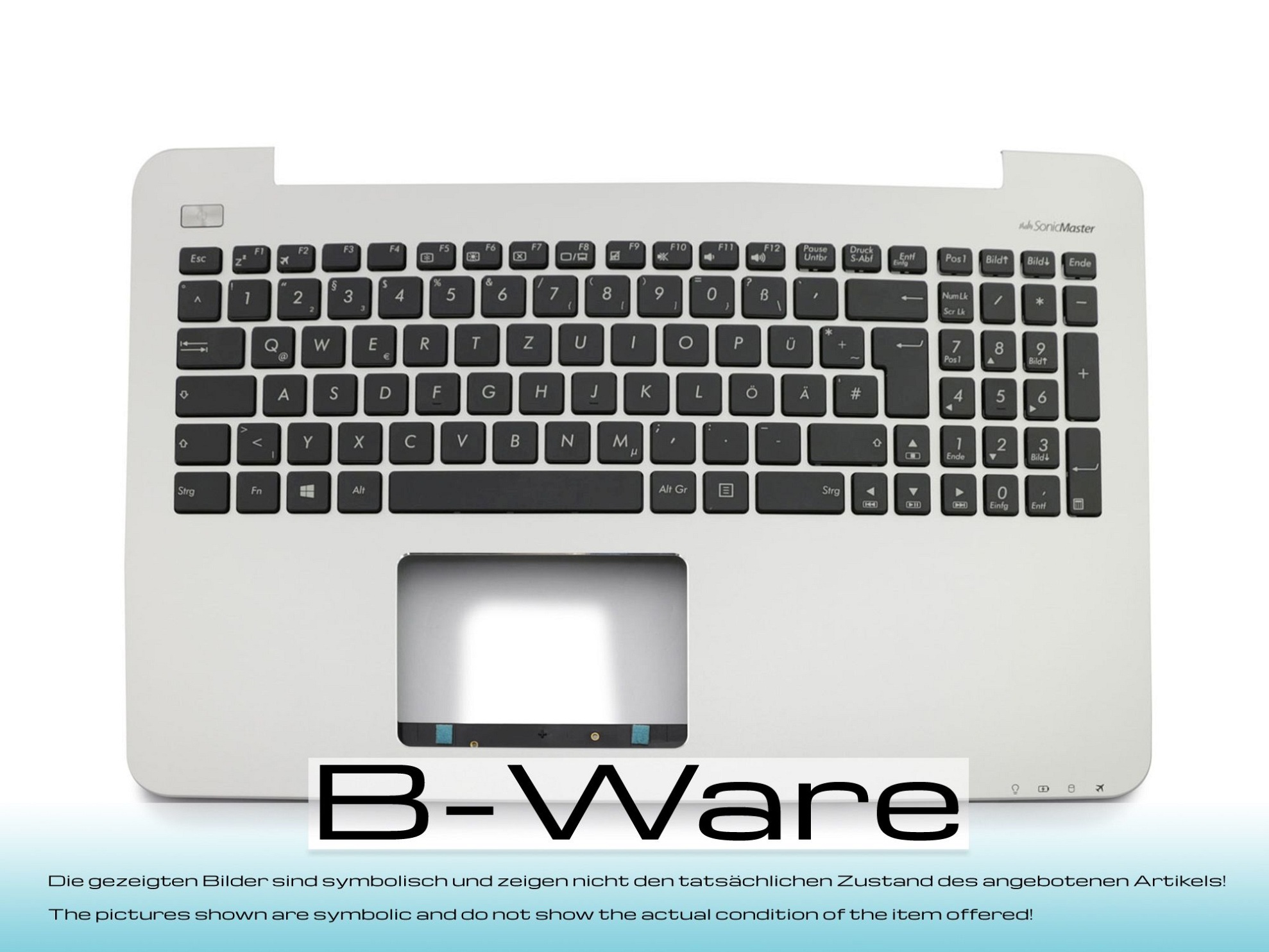 T2X55R Tastatur inkl. Topcase DE (deutsch) schwarz/silber B-Ware