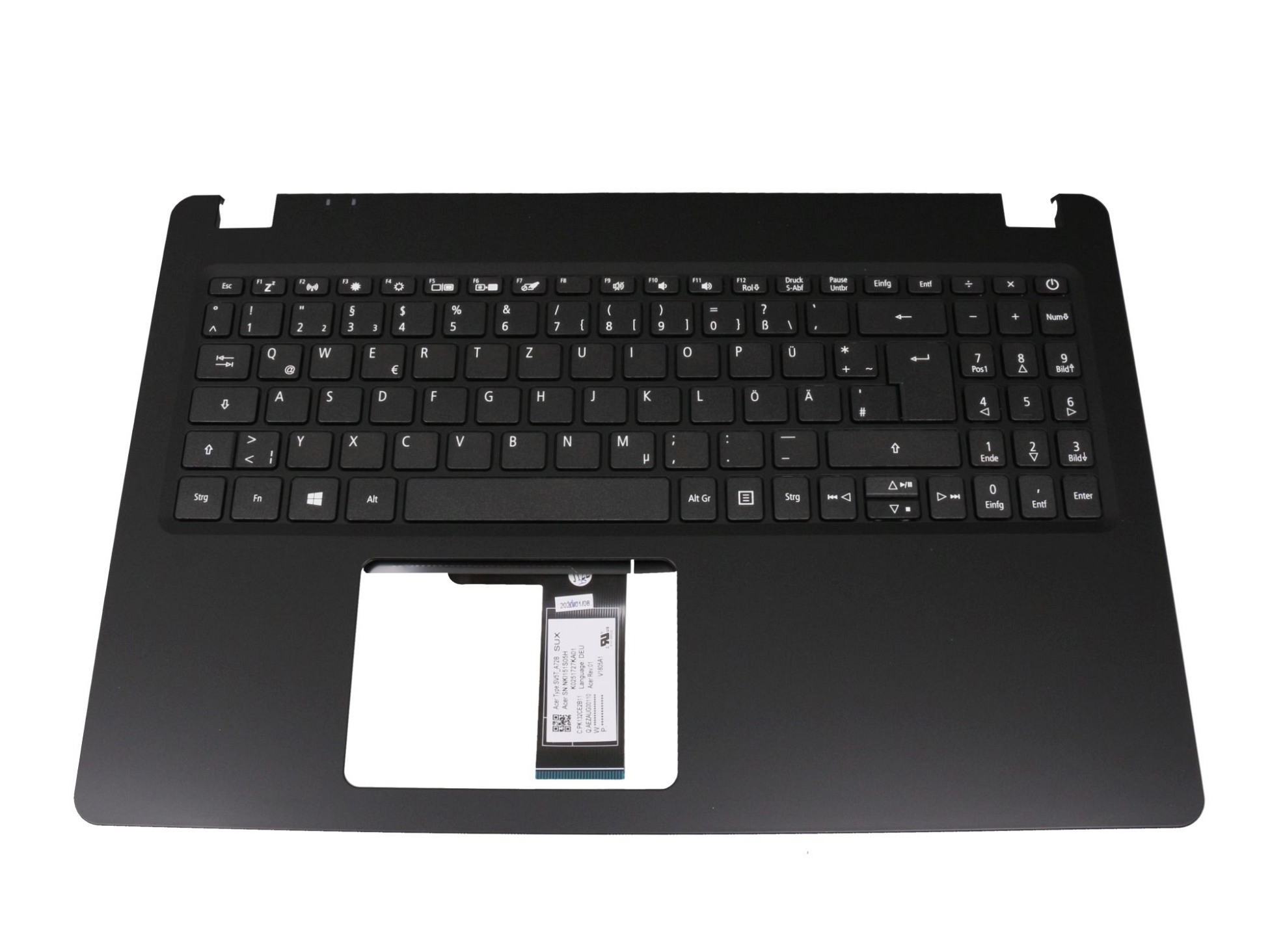 Acer 6B.EFQN2.014 Tastatur inkl. Topcase DE (deutsch) schwarz/schwarz