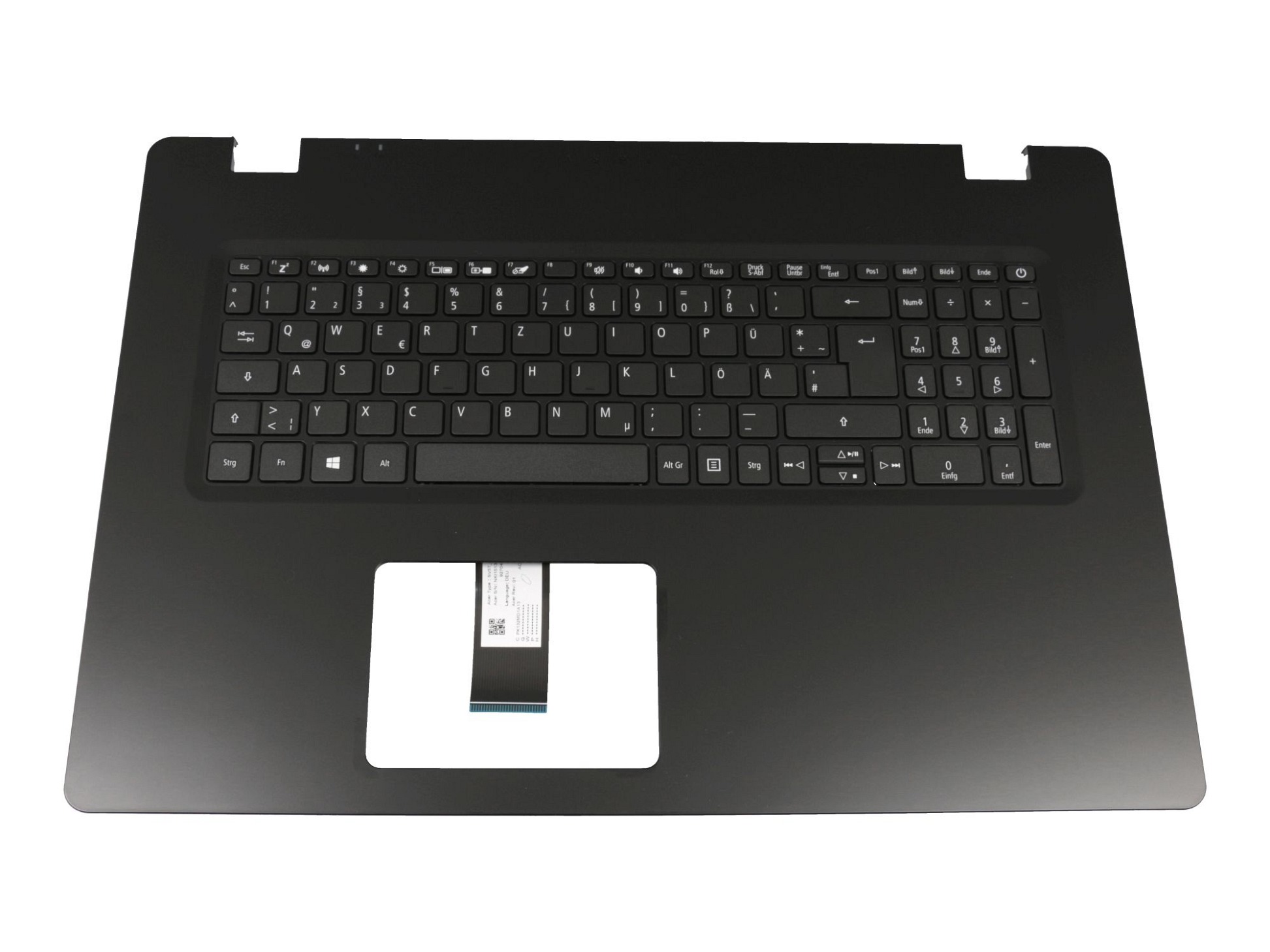 Acer AM2MD000300 Tastatur inkl. Topcase DE (deutsch) schwarz/schwarz