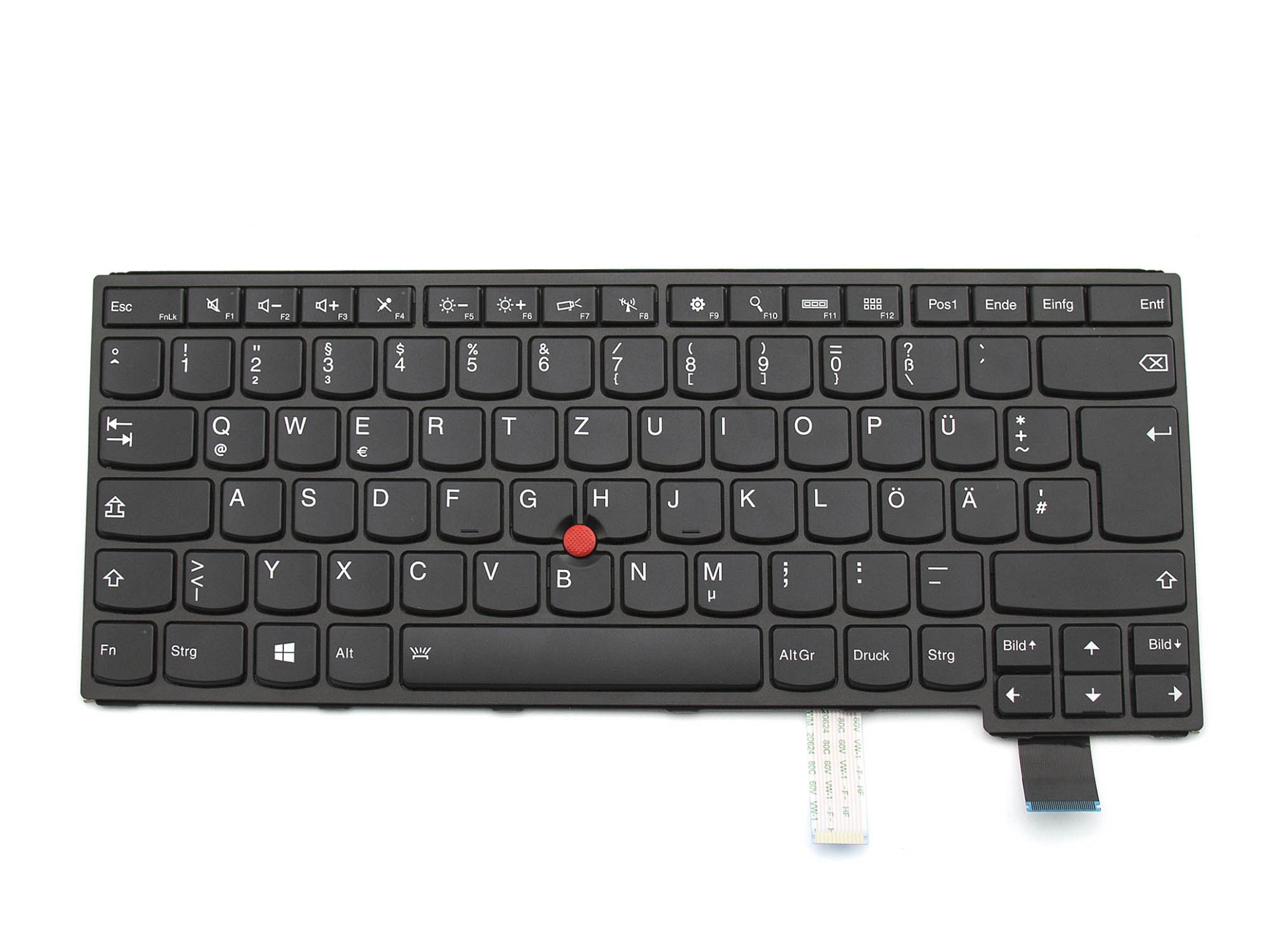 Lenovo 00UR249 Tastatur DE (deutsch) schwarz/schwarz matt mit Backlight und Mouse-Stick
