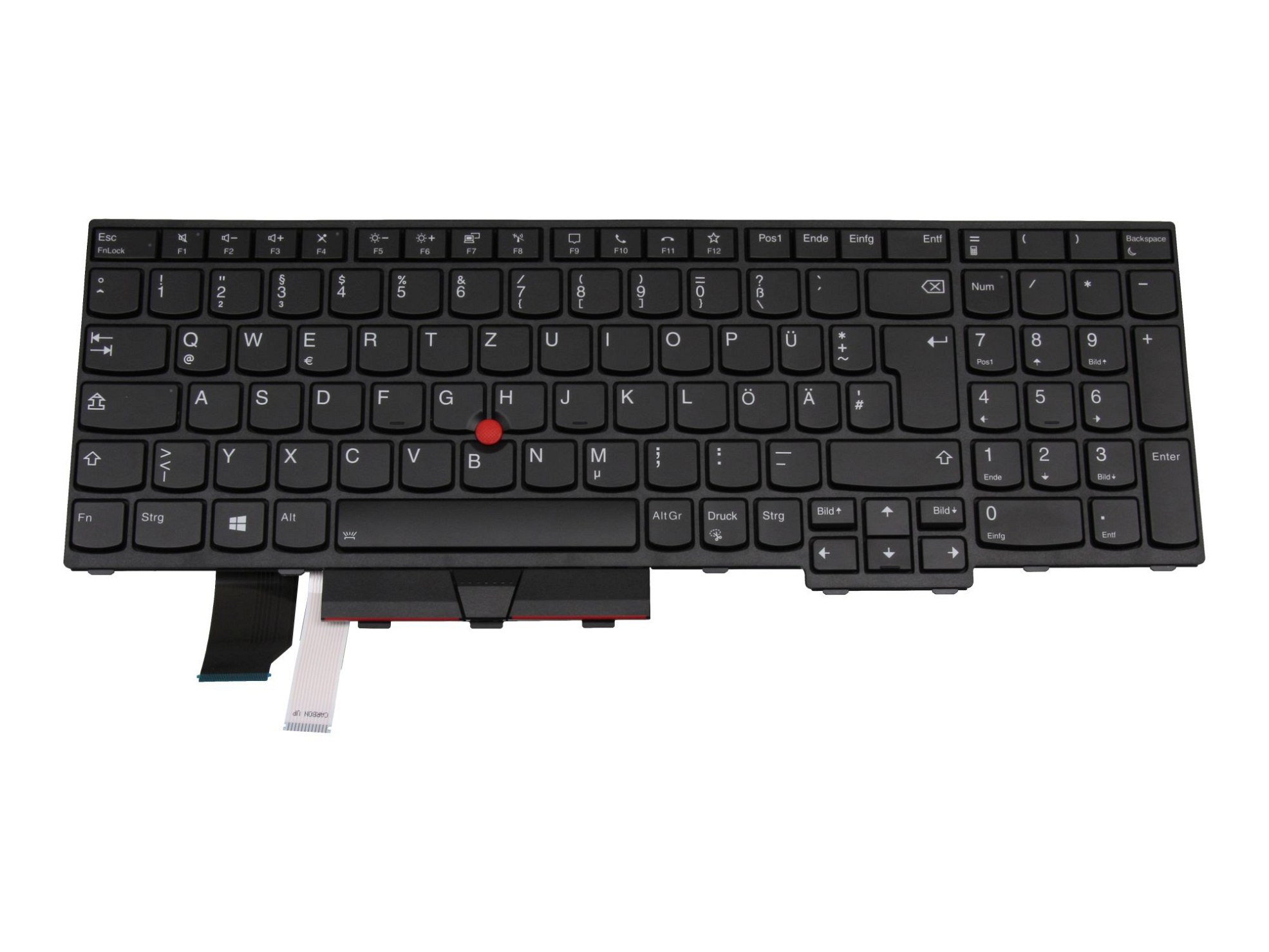 Lenovo 5N20W68228 Tastatur DE (deutsch) schwarz/schwarz mit Backlight und Mouse-Stick