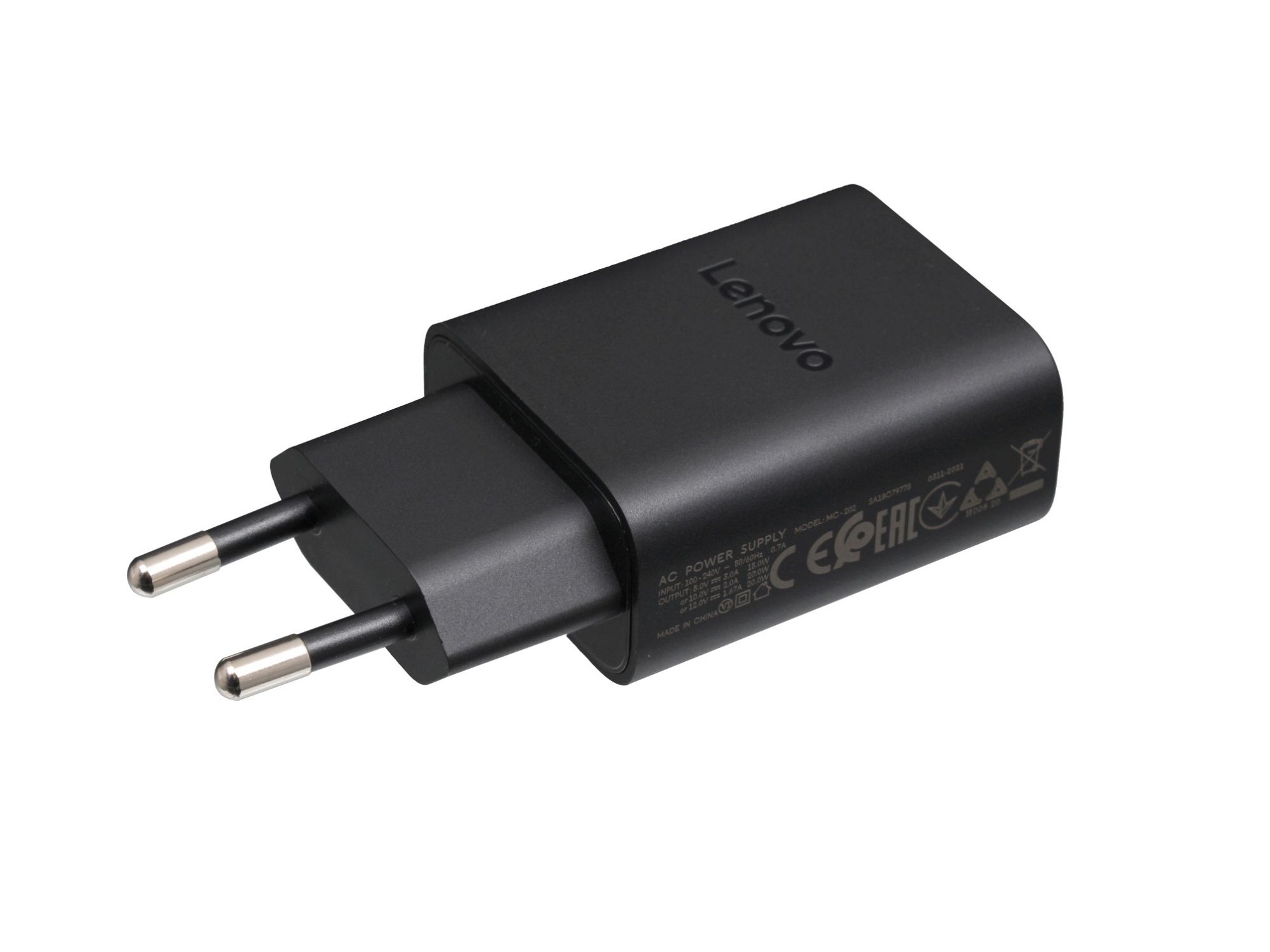 USB Netzteil 20,0 Watt EU Wallplug für Lenovo Tab P11 Pro TB-J706F/L