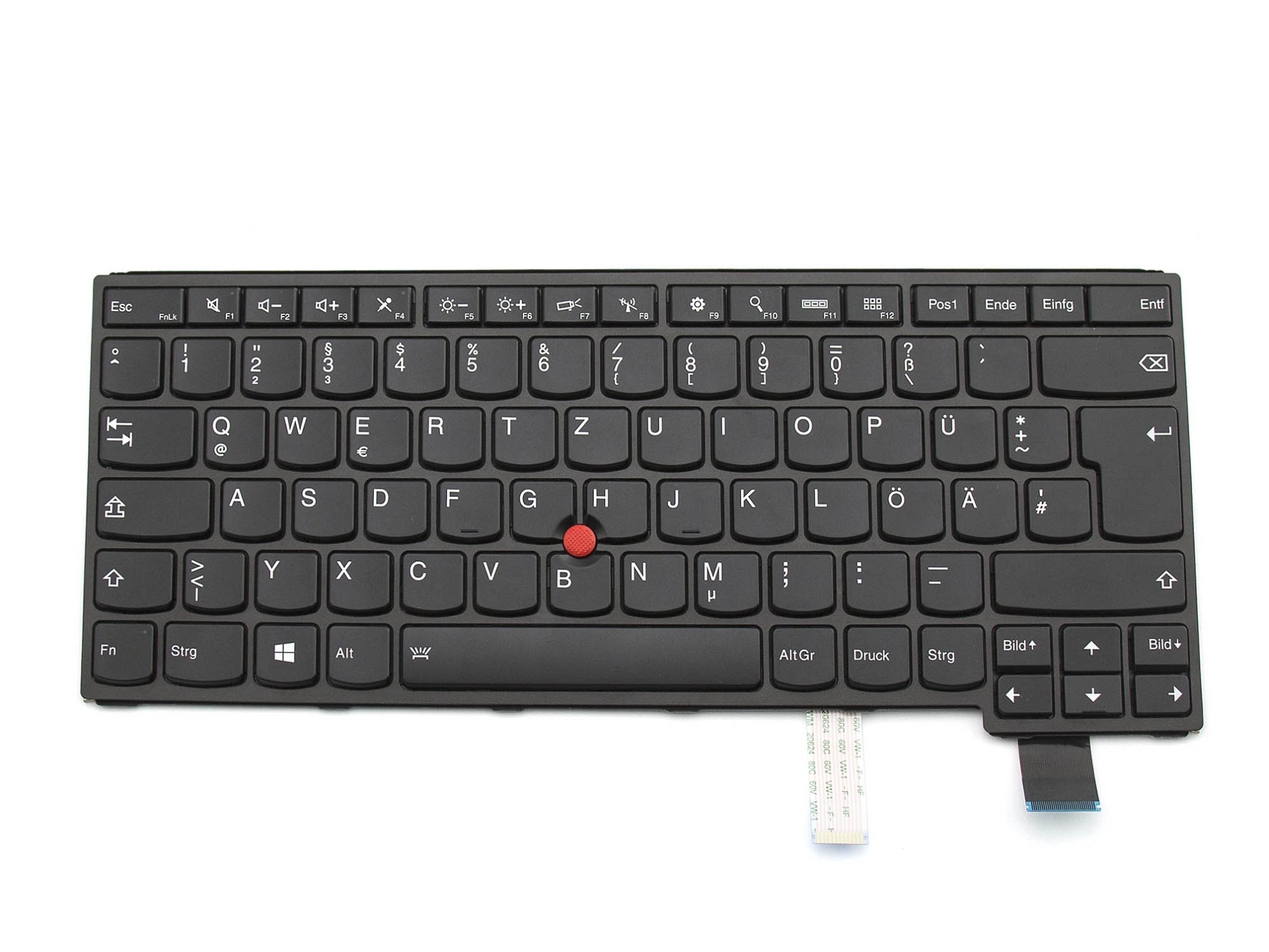 Lenovo NSK-Z62BW 0G Tastatur DE (deutsch) schwarz/schwarz matt mit Backlight und Mouse-Stick