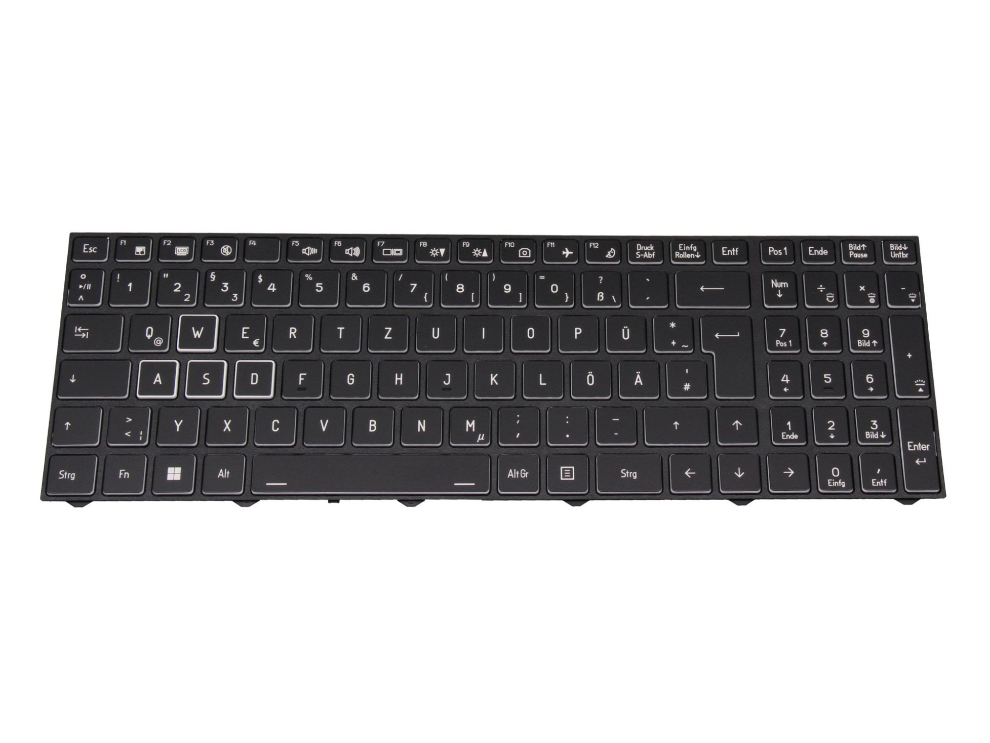 Medion 6-80-PC5H3-190-1M Tastatur DE (deutsch) schwarz/schwarz mit Backlight (Gaming)