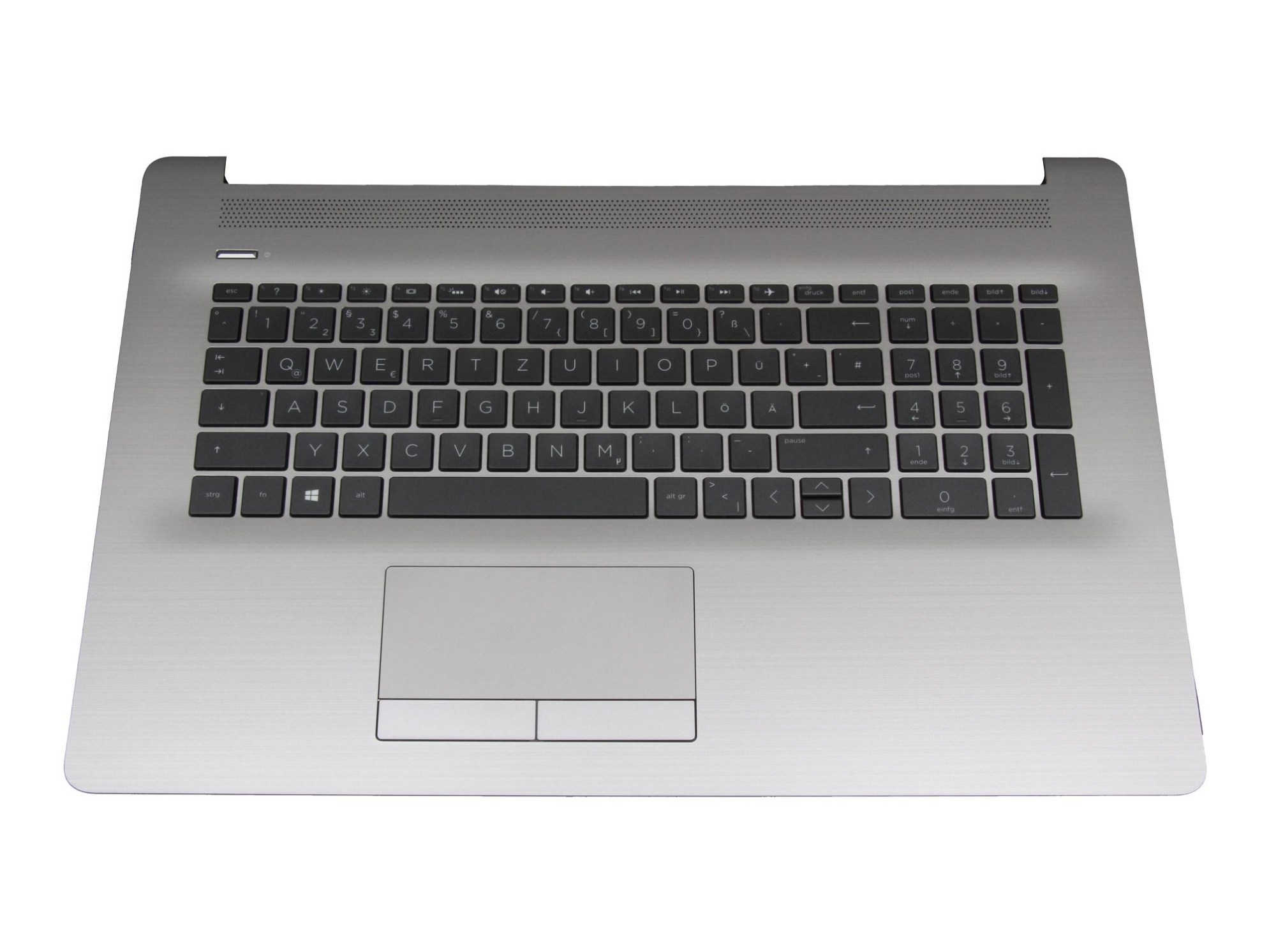 HP L83727-041 Tastatur inkl. Topcase DE (deutsch) schwarz/silber mit Backlight ohne ODD