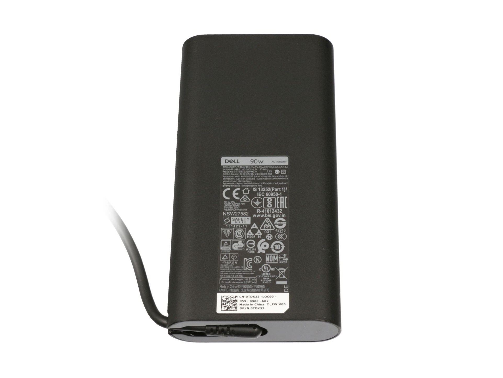 USB-C Netzteil 90 Watt abgerundete Bauform für Dell Venue 8 Pro