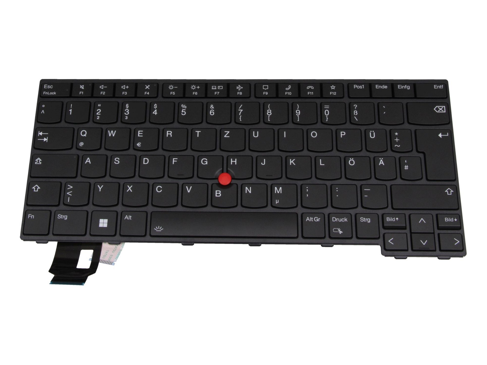 T021L2 Tastatur DE (deutsch) schwarz/schwarz mit Backlight und Mouse-Stick