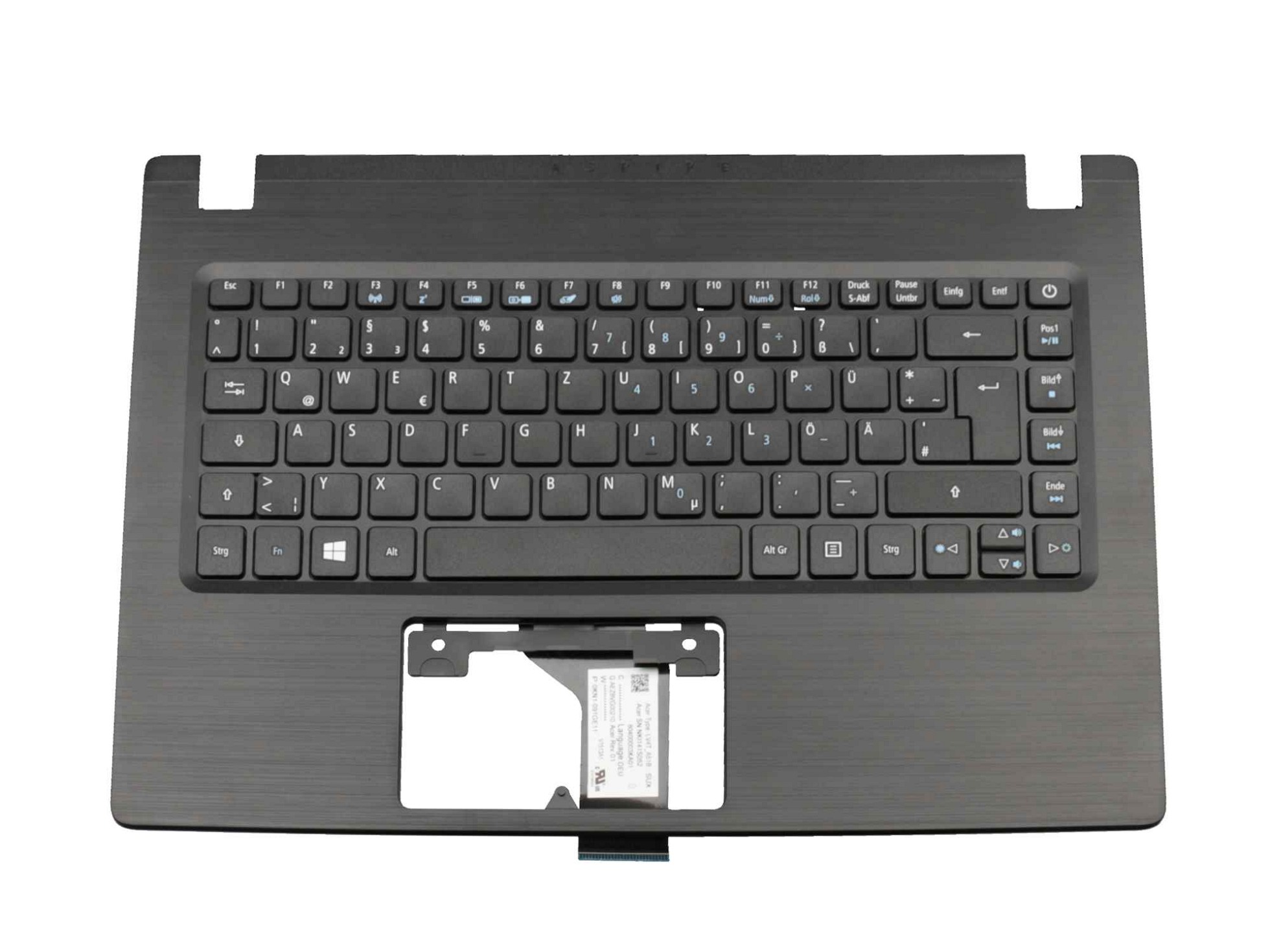 Acer 6B.SHXN7.010 Tastatur inkl. Topcase DE (deutsch) schwarz/schwarz
