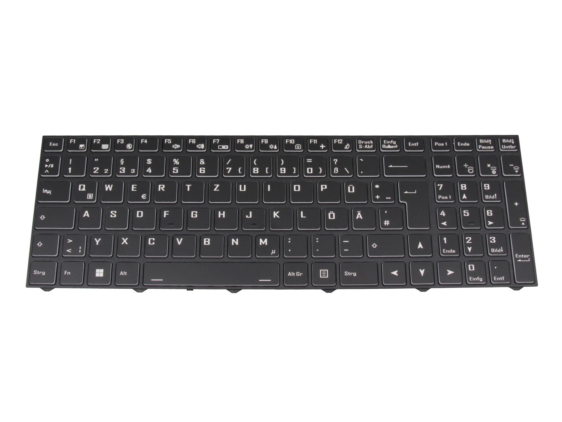 Medion S-BJBBKAB Tastatur DE (deutsch) schwarz/weiß/schwarz matt mit Backlight
