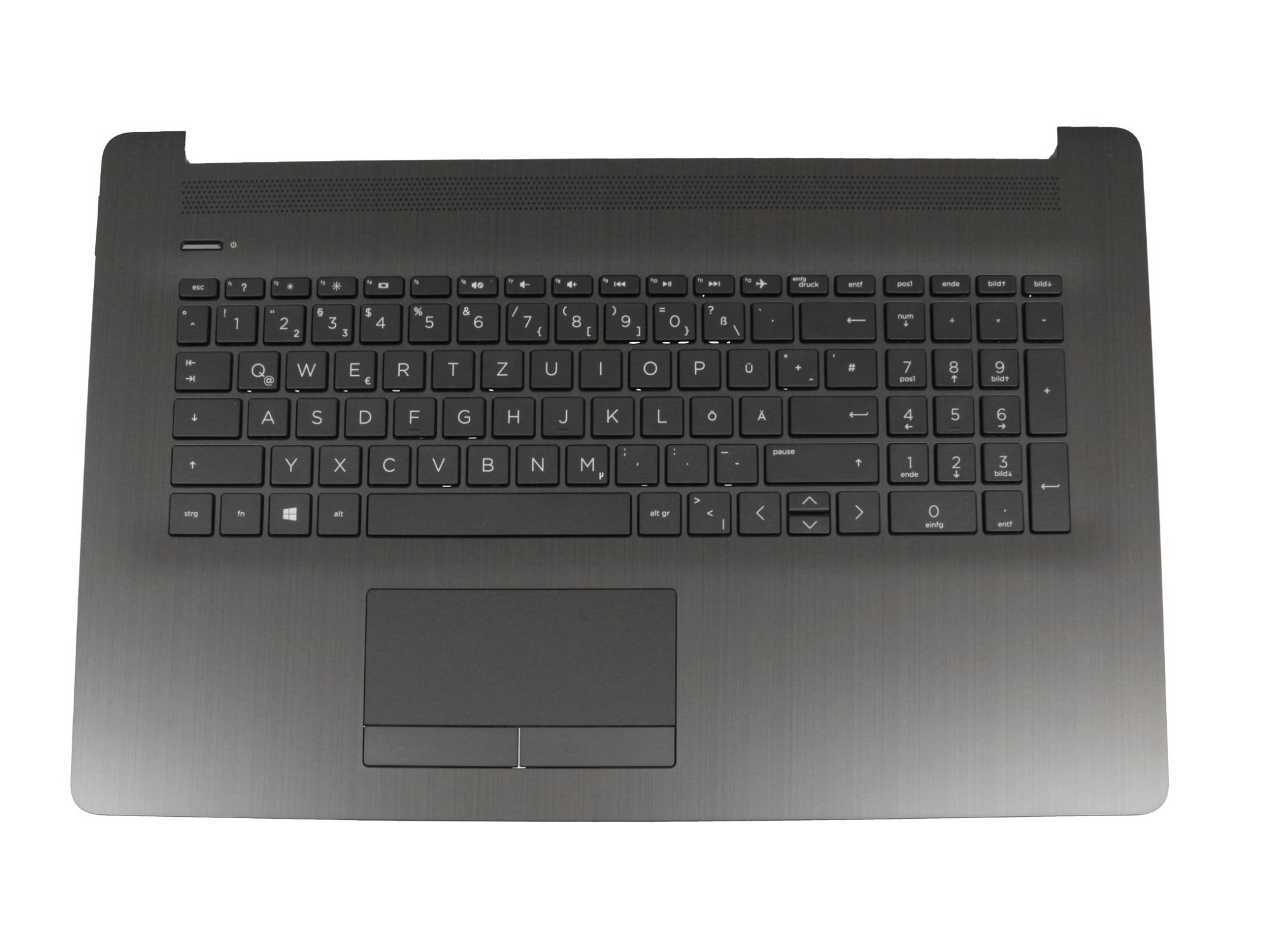 HP L22750-041 Tastatur inkl. Topcase DE (deutsch) schwarz/schwarz (DVD) (Optik: Metall schwarz gebürstet) 