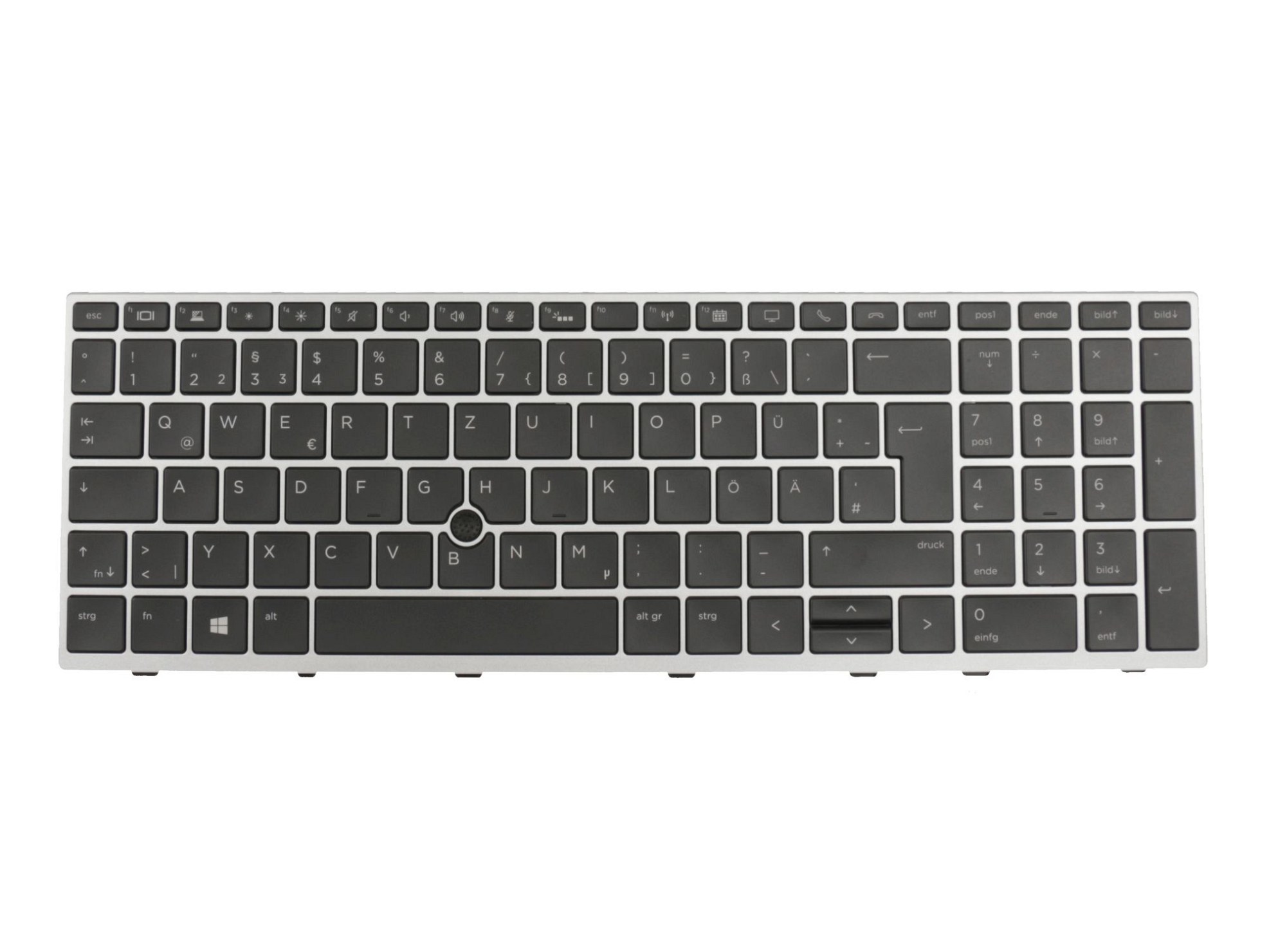 T850G5 Tastatur DE (deutsch) schwarz/silber mit Backlight und Mouse-Stick