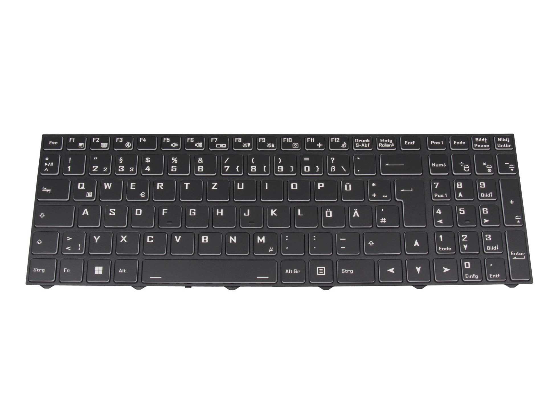 Medion 40071965 Tastatur DE (deutsch) schwarz/weiß/schwarz matt mit Backlight