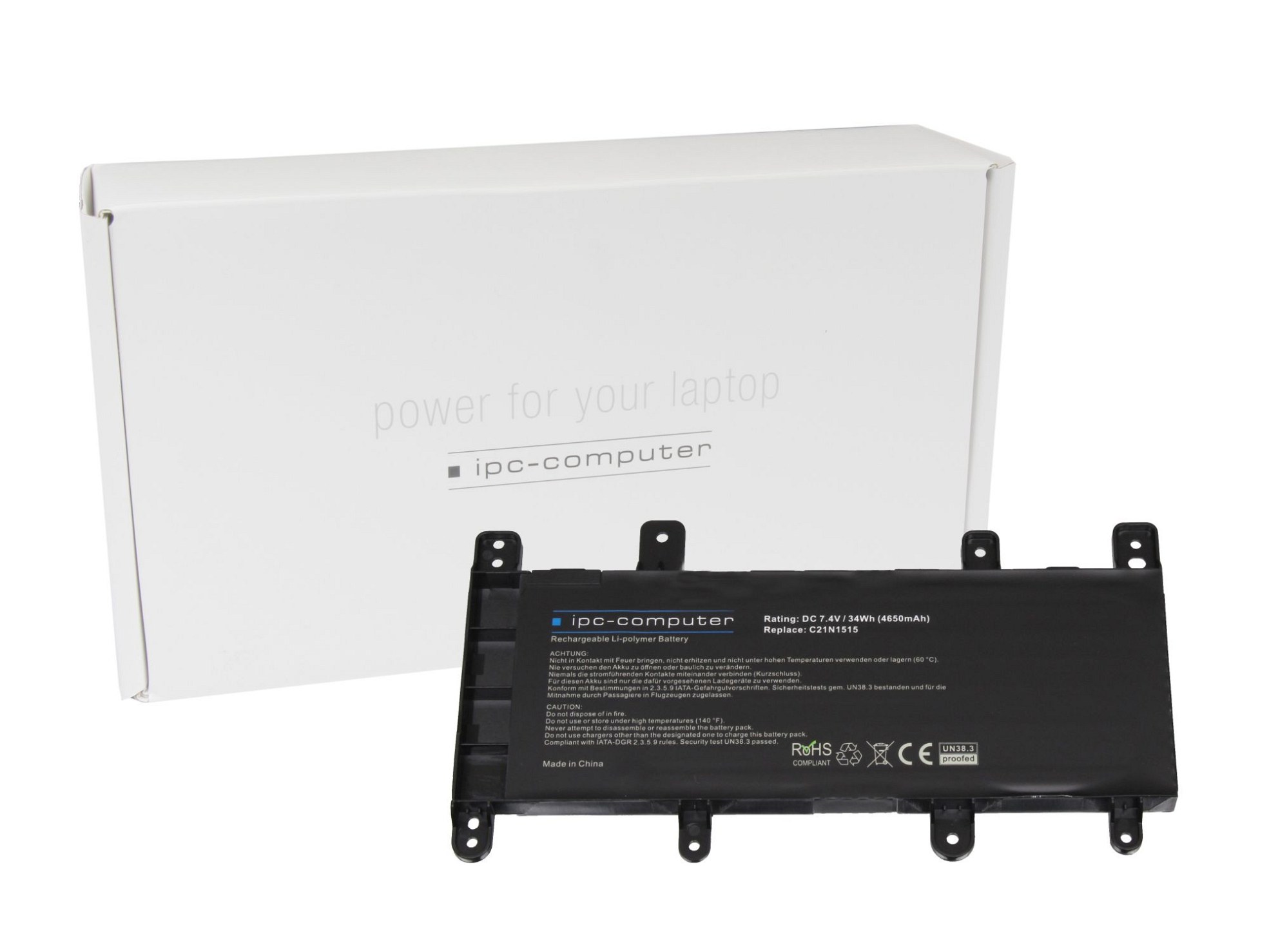 IPC-Computer Batterie compatible avec Asus 0B200-01800200 avec 34Wh